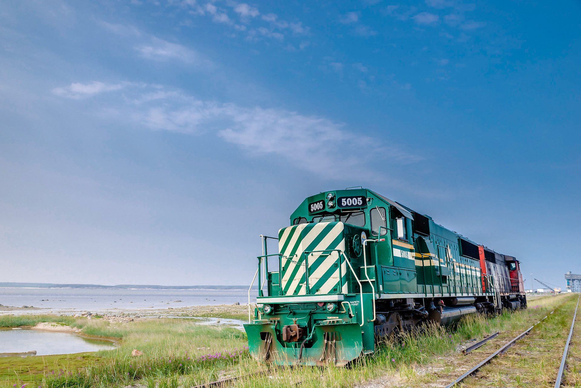 Hudson Bay Railway Company owns and operates over 1000 kilometers of former Canadian National Railway track that runs from The Pas to  the Port of Churchill, Manitoba.