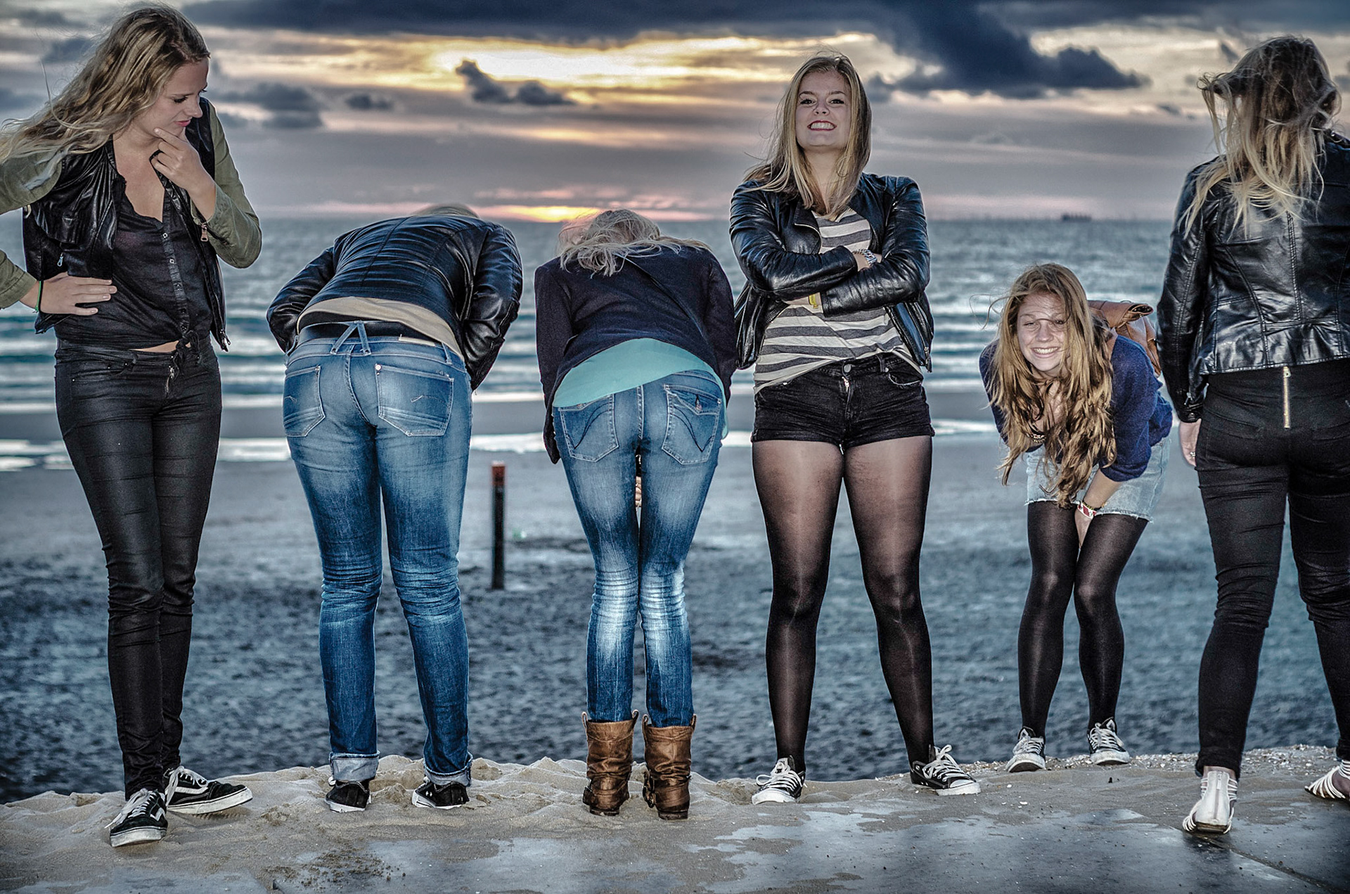 A fun and spontaneous encounter on the beach of Bloemendaal aan Zee, The Netherlands