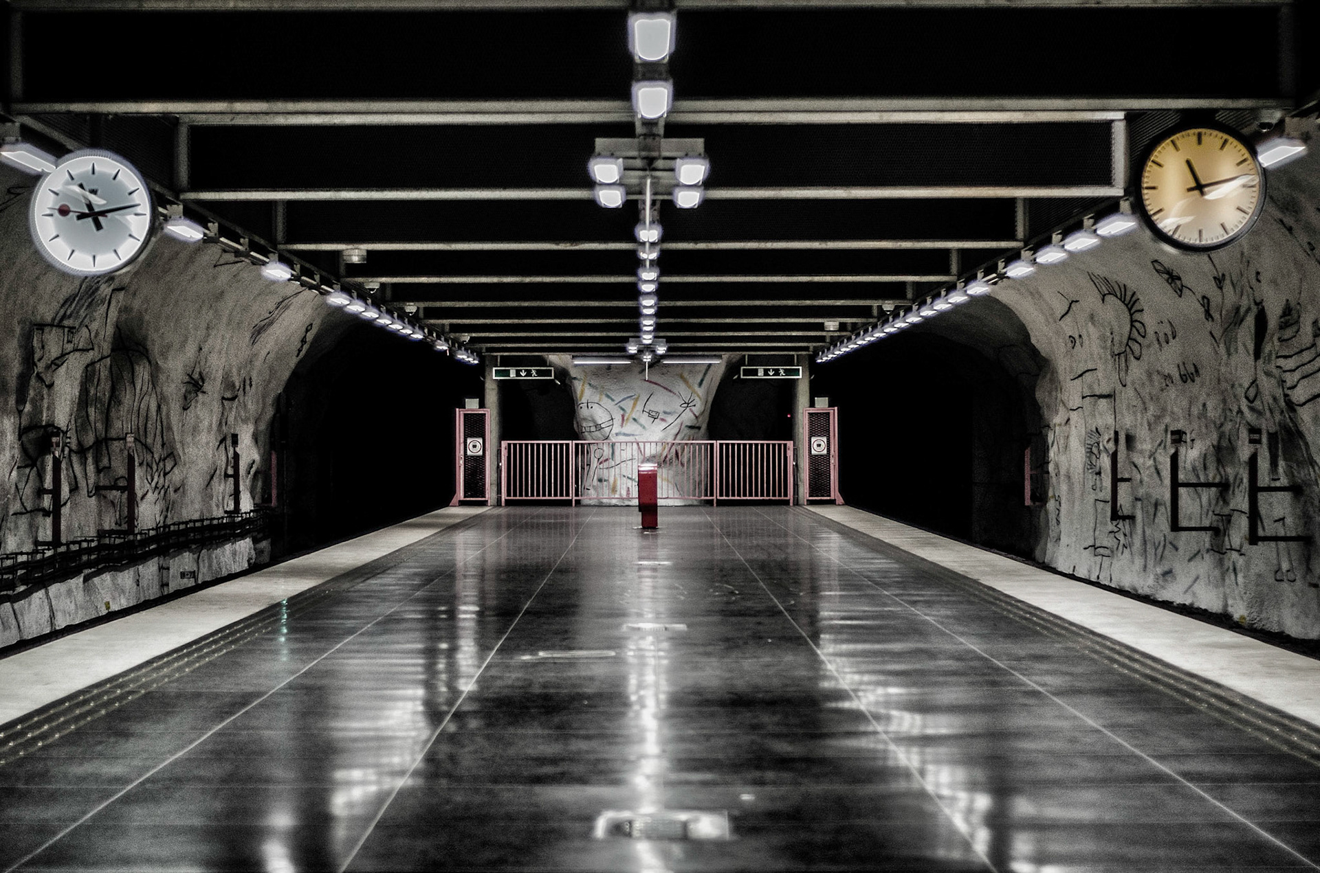 Subway station Hallonbergen, Sundbyberg (Stockholm), Sweden.