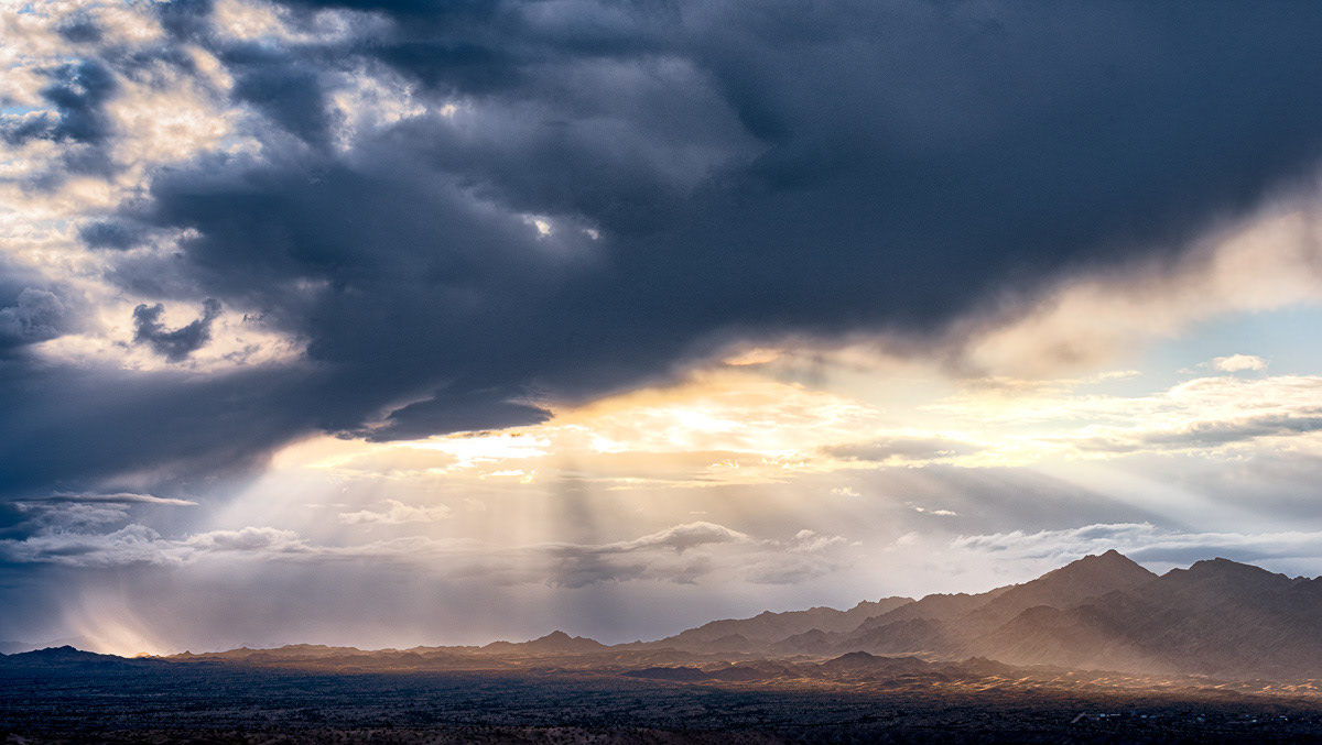 Sunbeams Over the Mojave Desert