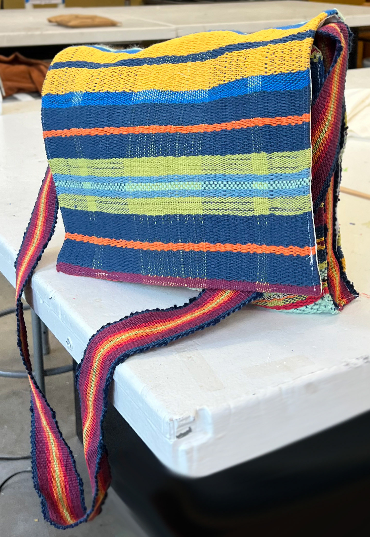 "Striped Messenger" 4-Harness Loom Weaving, Inkle Loom Weaving, and Sewing, 2024