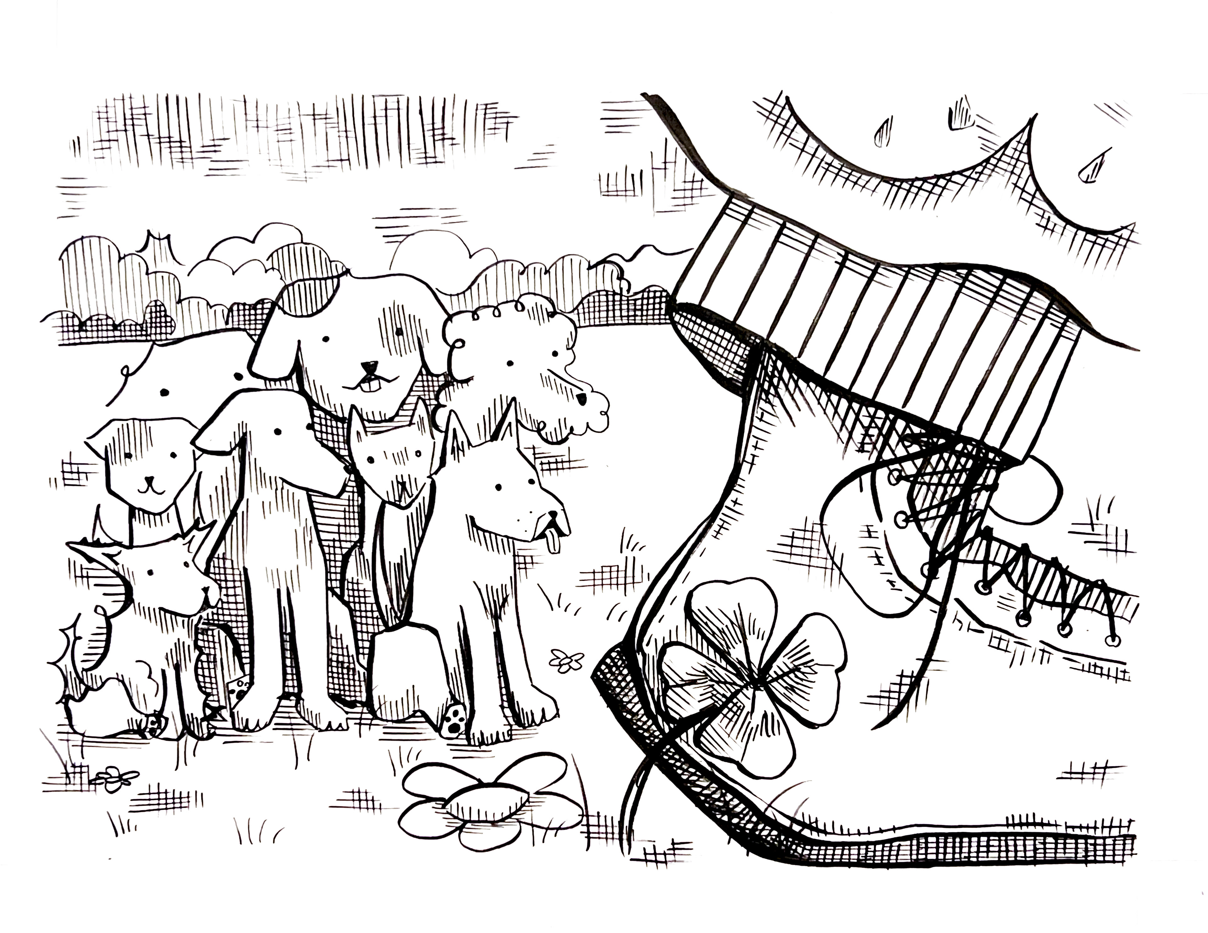 March Line Drawing