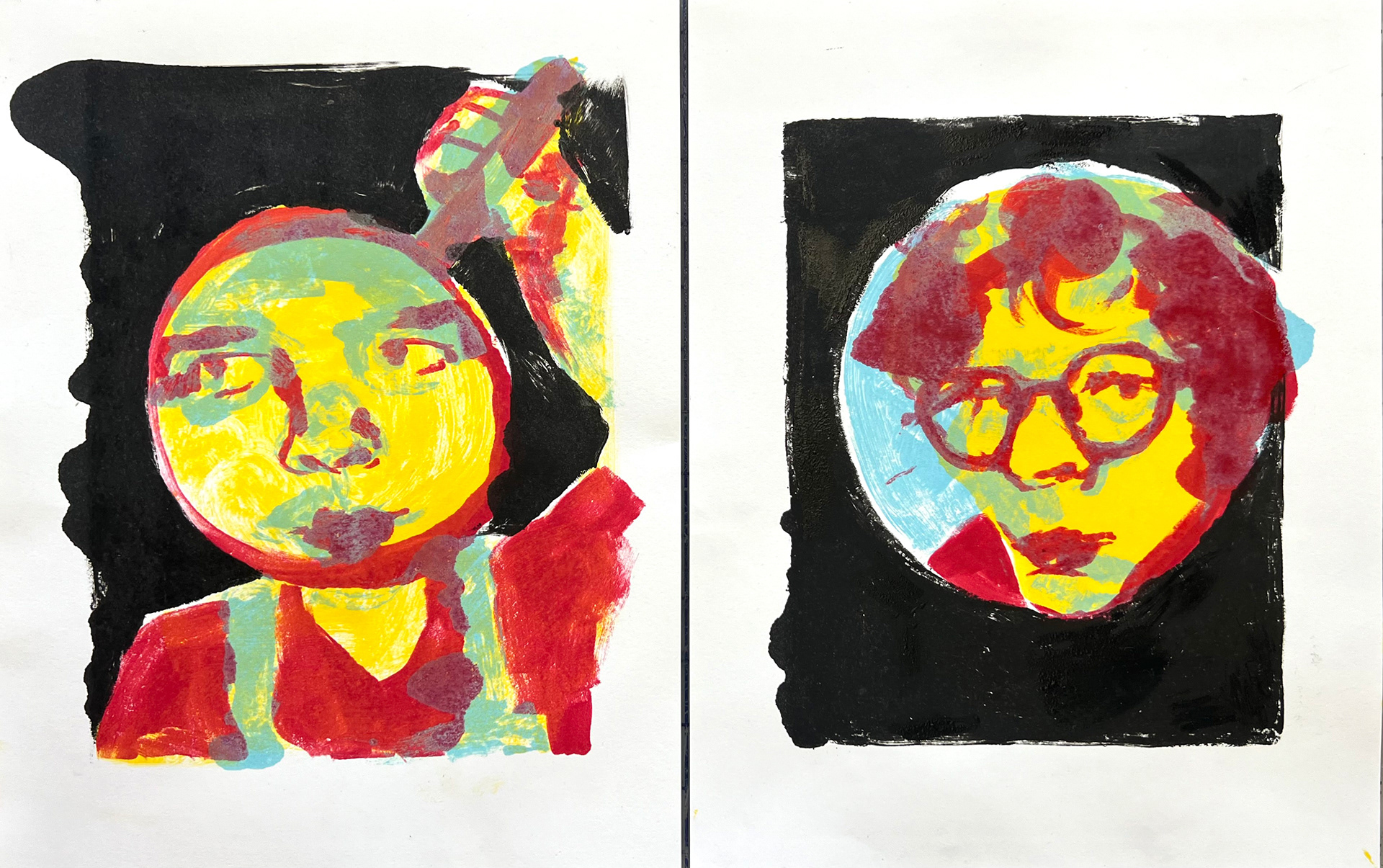 "Autofocus" direct monoprint details
