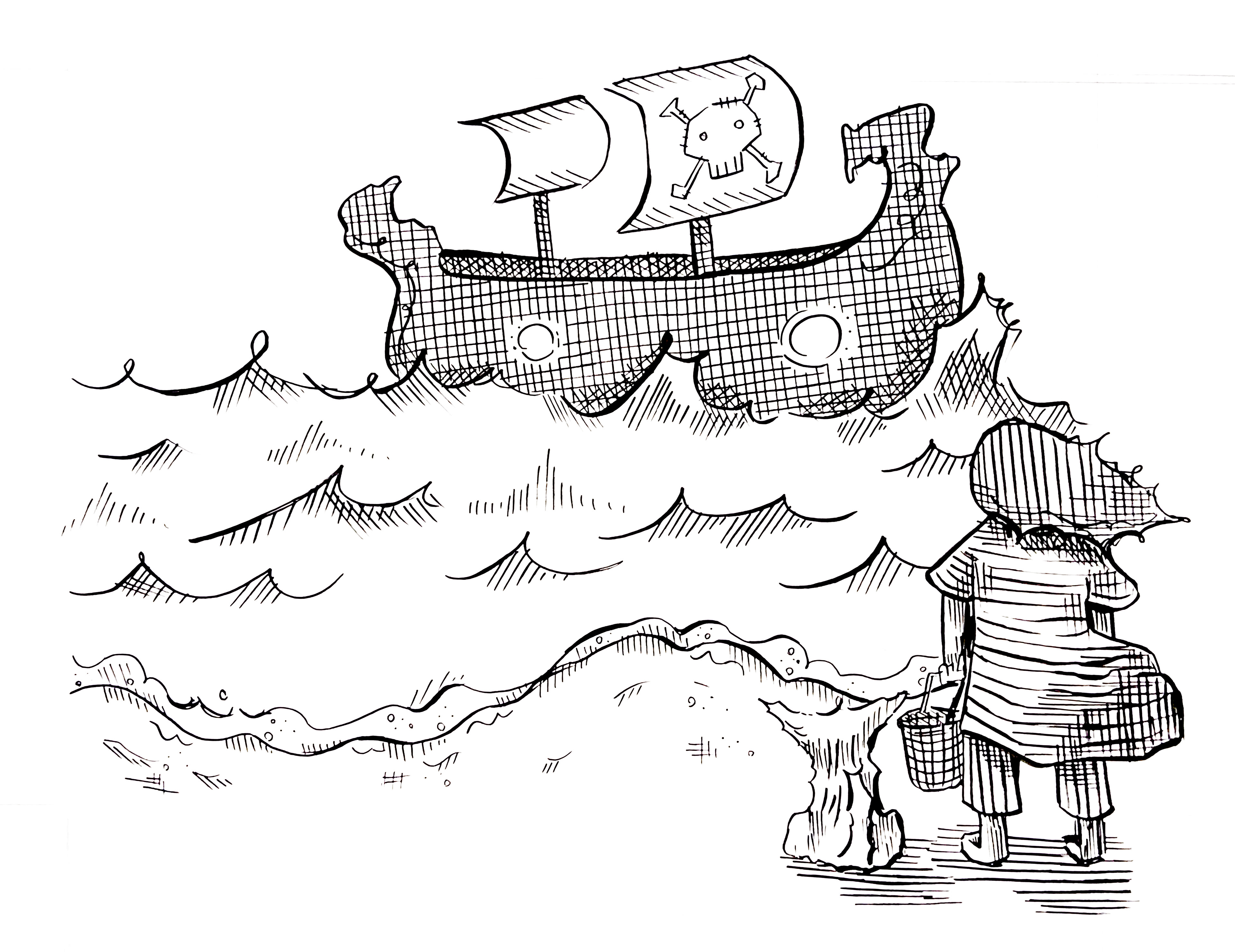 June Line Drawing