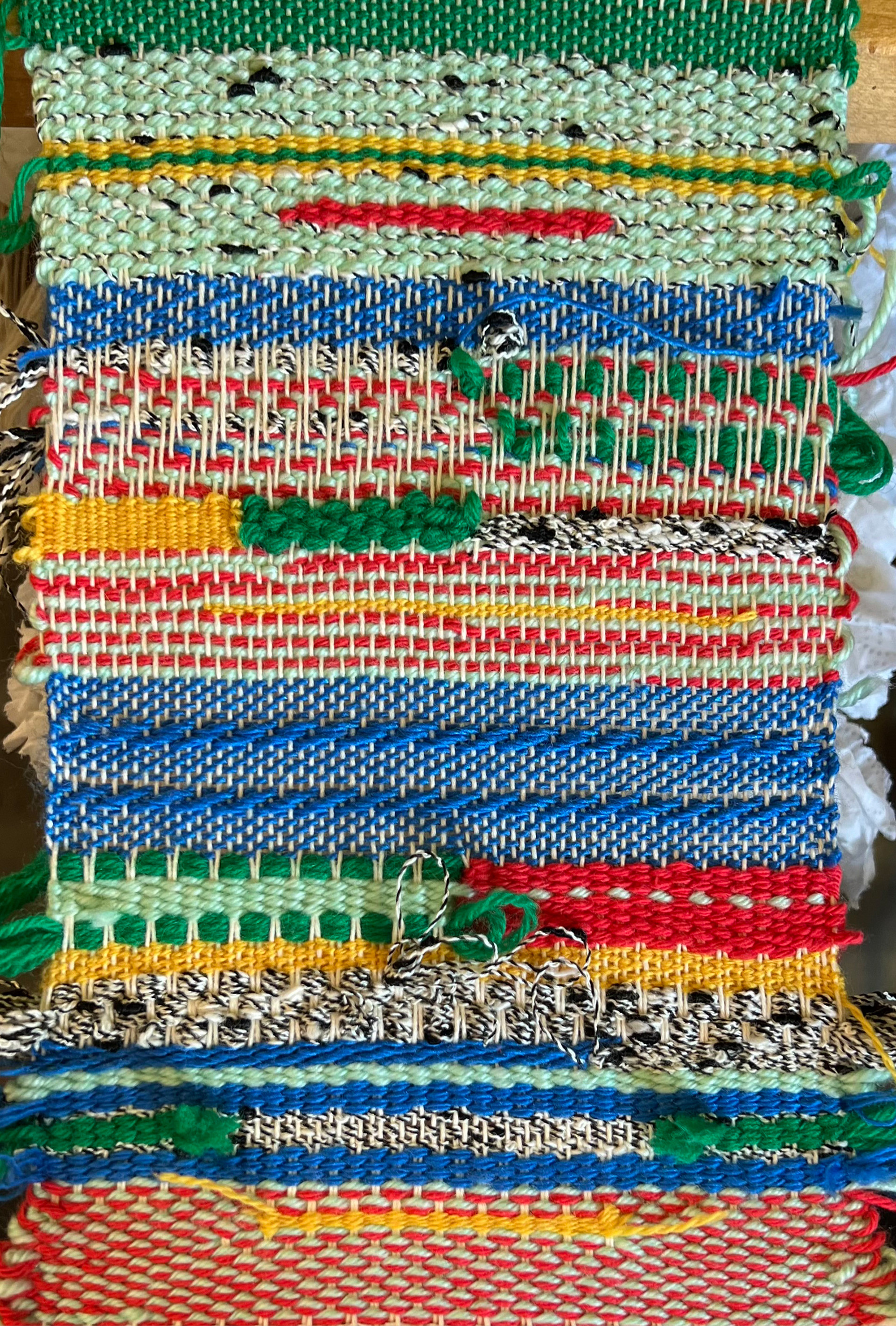 "Lego Strings", Mini 4-Harness Loom Weaving, 6" x 9", 2024
