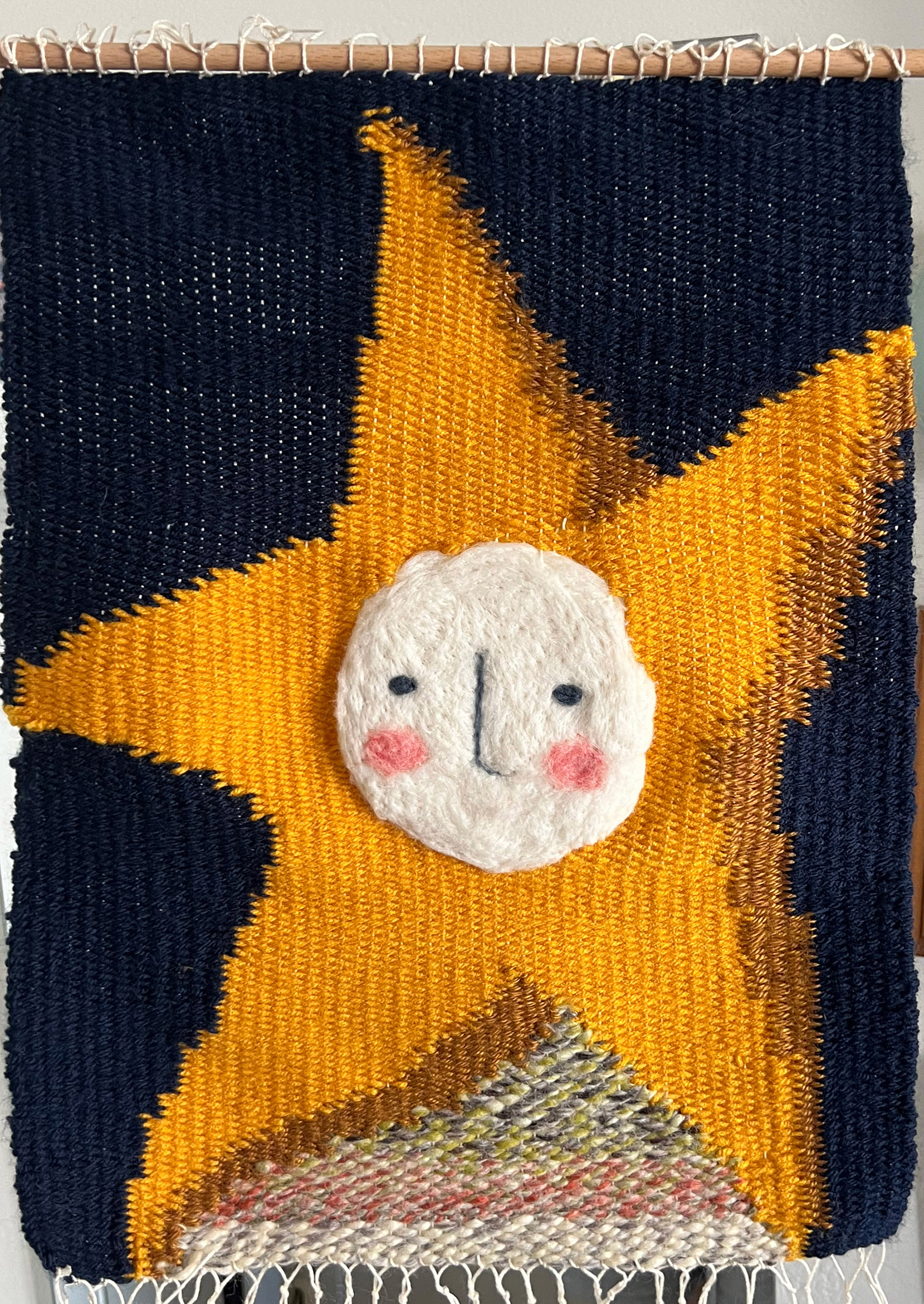 "August's Tapestry", Tapestry Weaving and Felting, 14" x 11", 2024