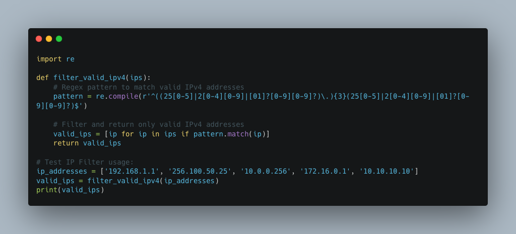 Validate IPv4 address