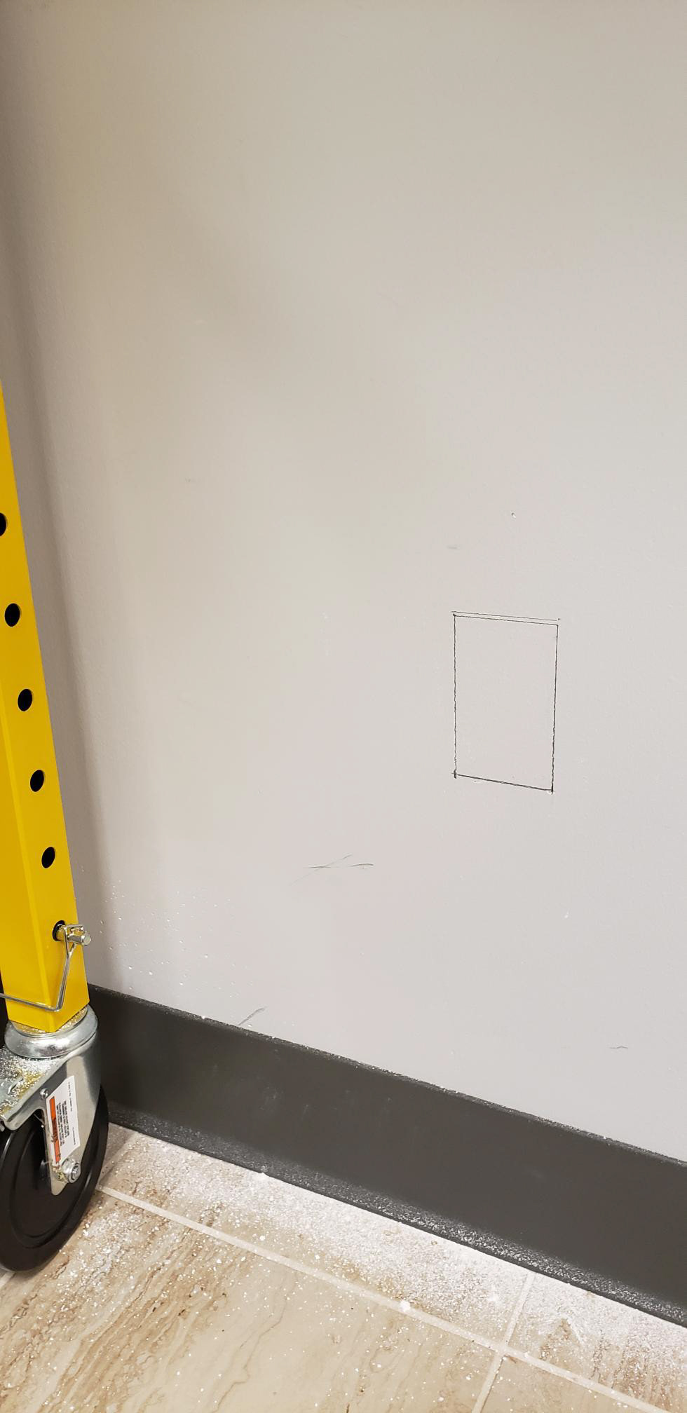 makring the location to the same height as electrical outlets to keep with building codes