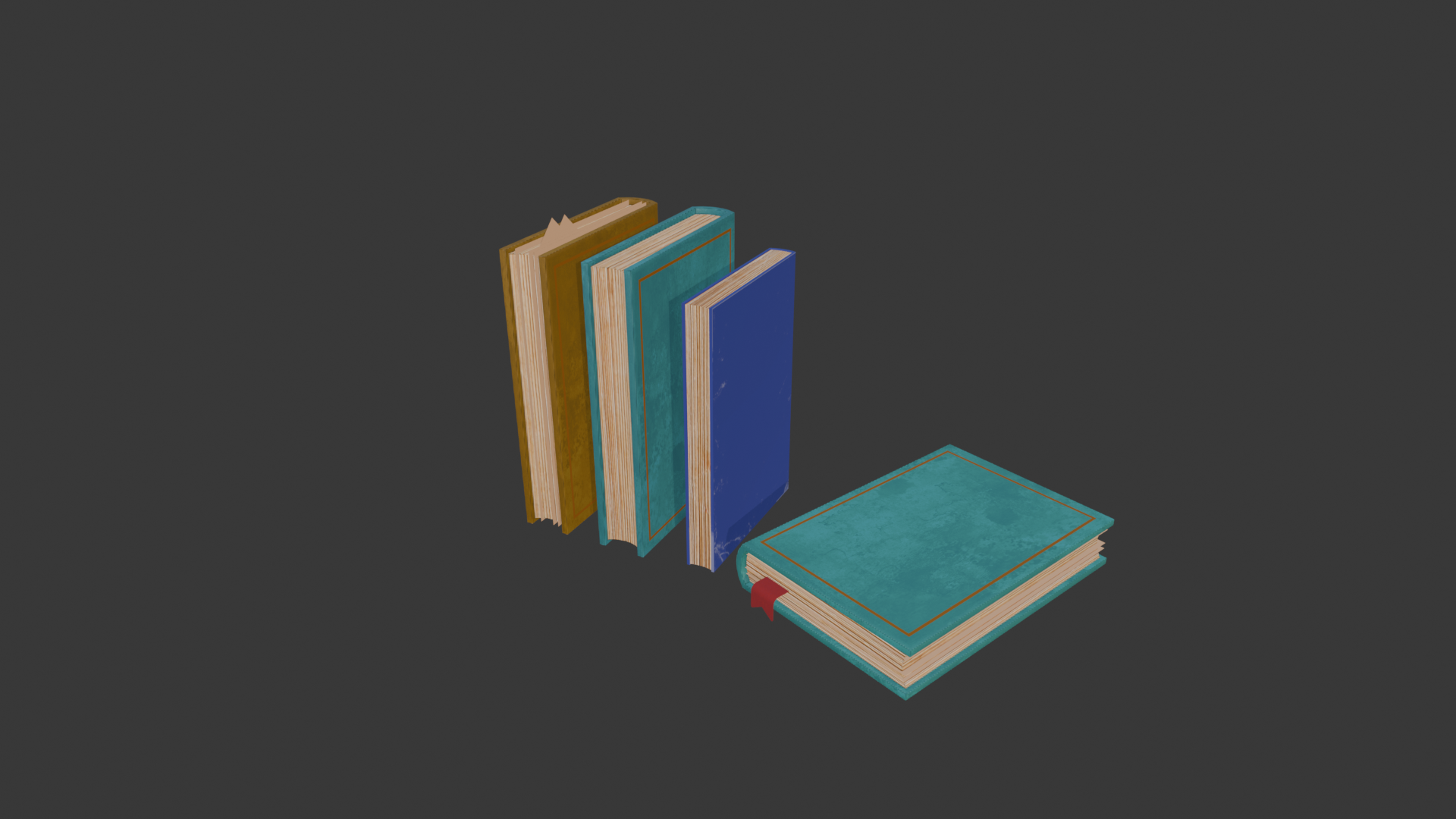 Hardcover detailed, hardcover simple, paperback, and hardcover lying down
