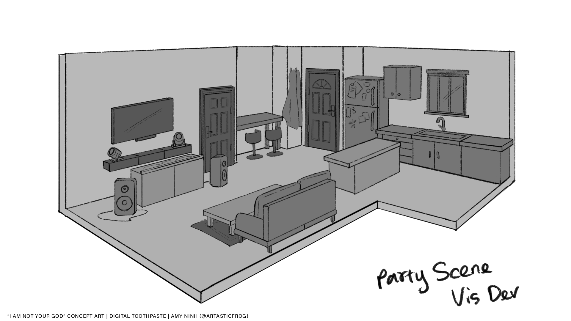 House Party Layout - Black & White