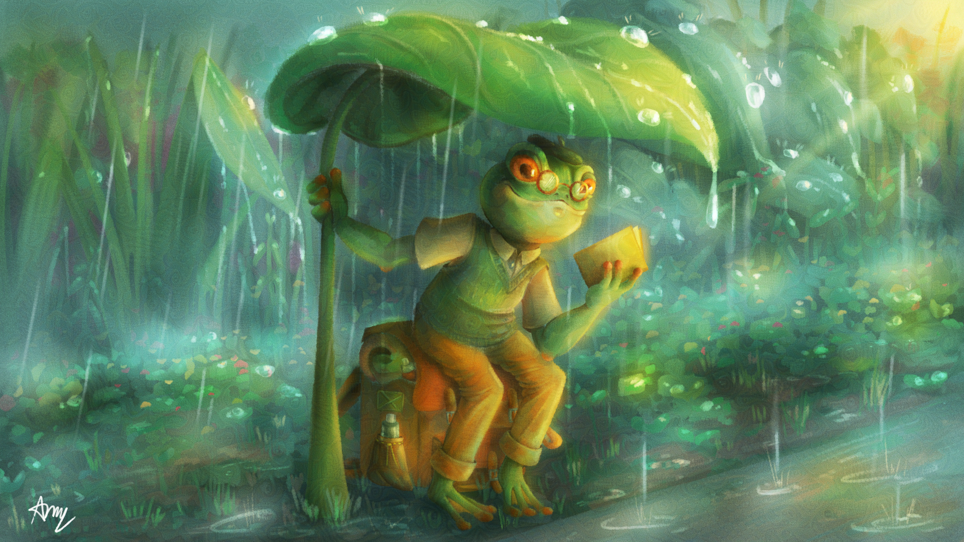 Frog in the Rain