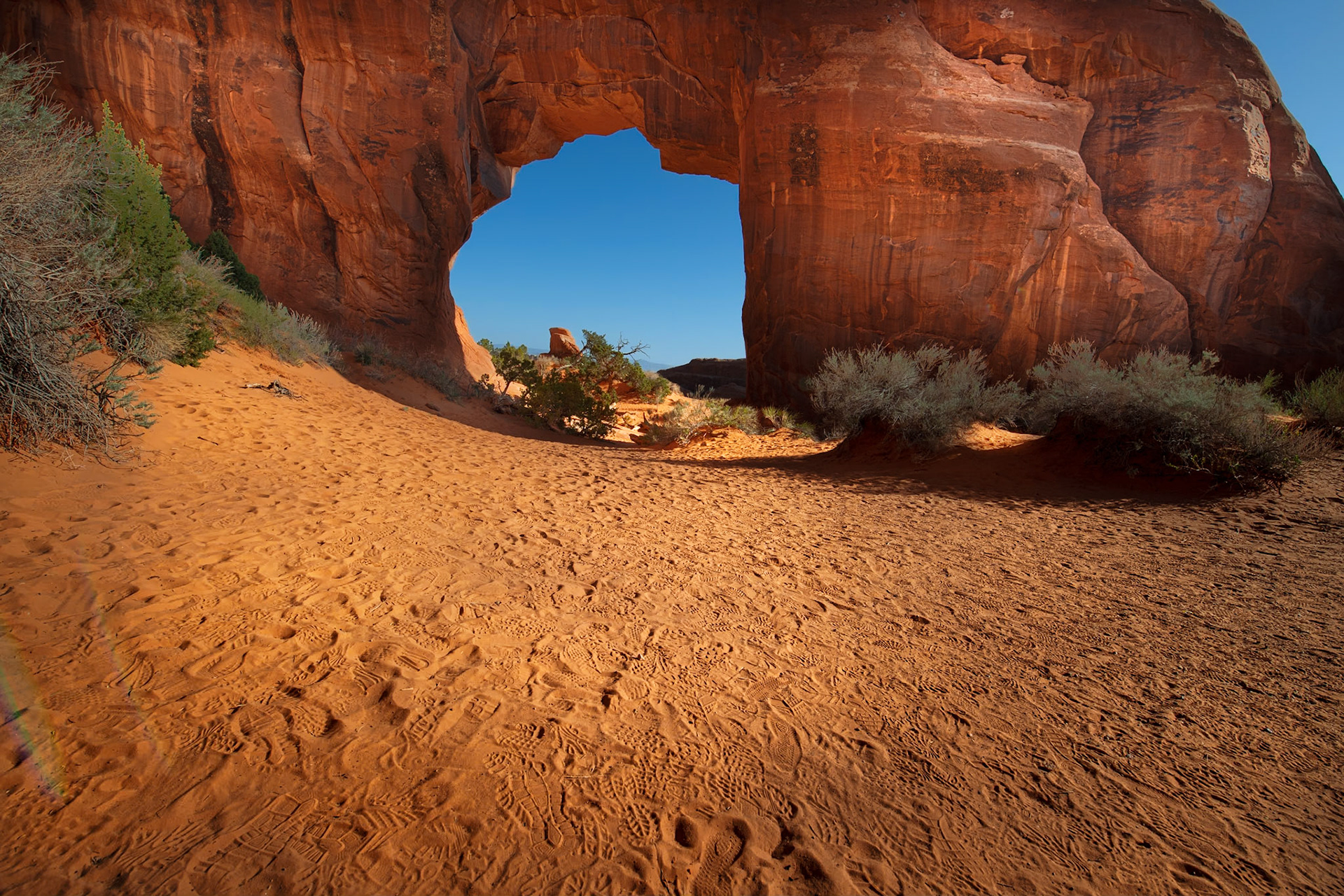 Footprints to the Arch Arches National Park