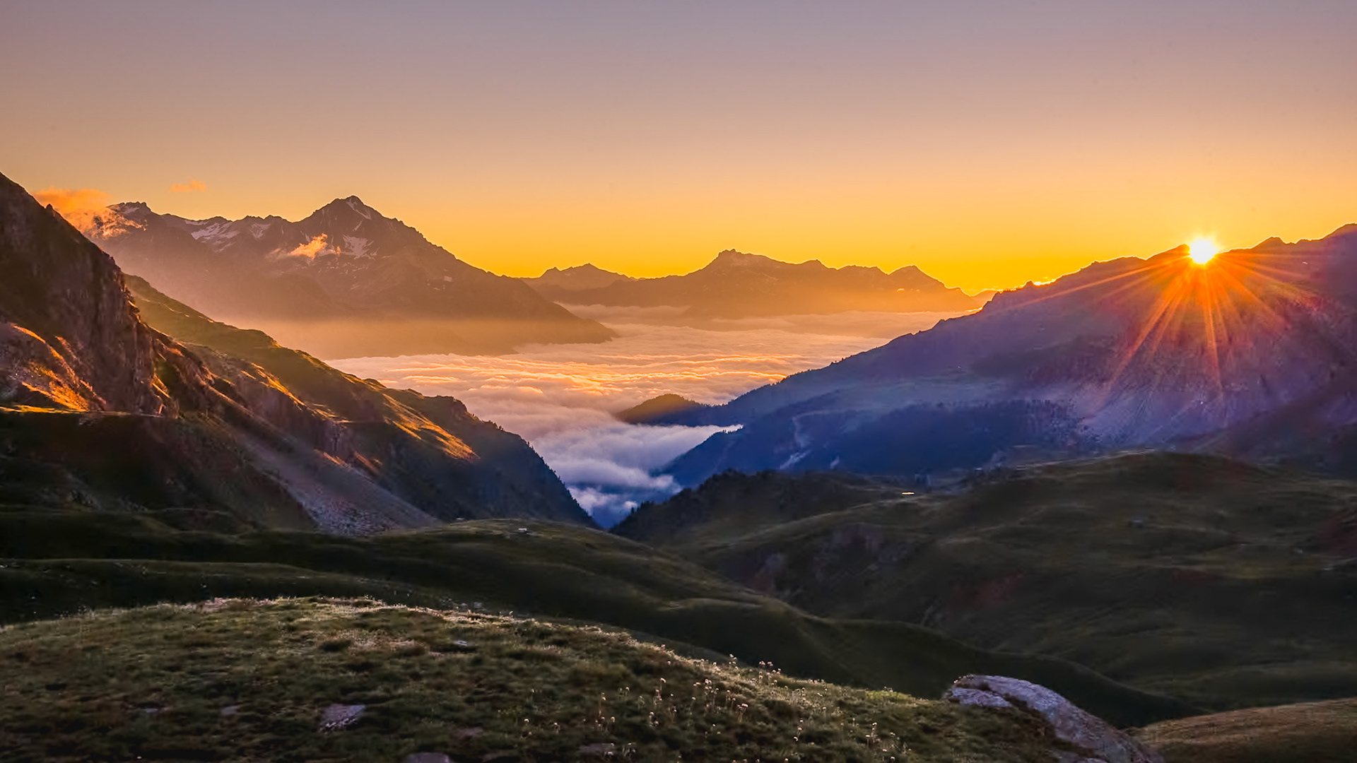 Lever de soleil sur la Maurienne