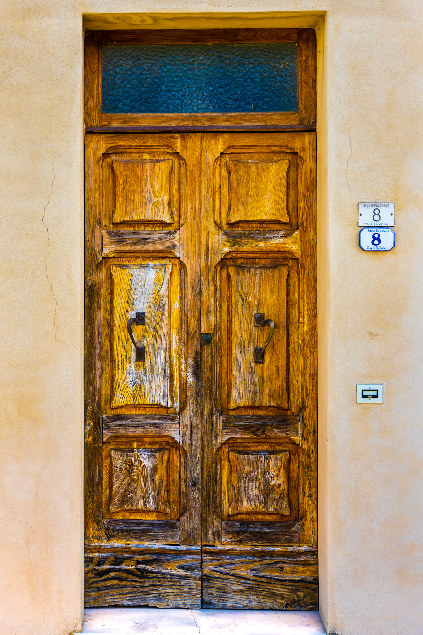 Door of an apartment on-site of the Pecorino cheese business