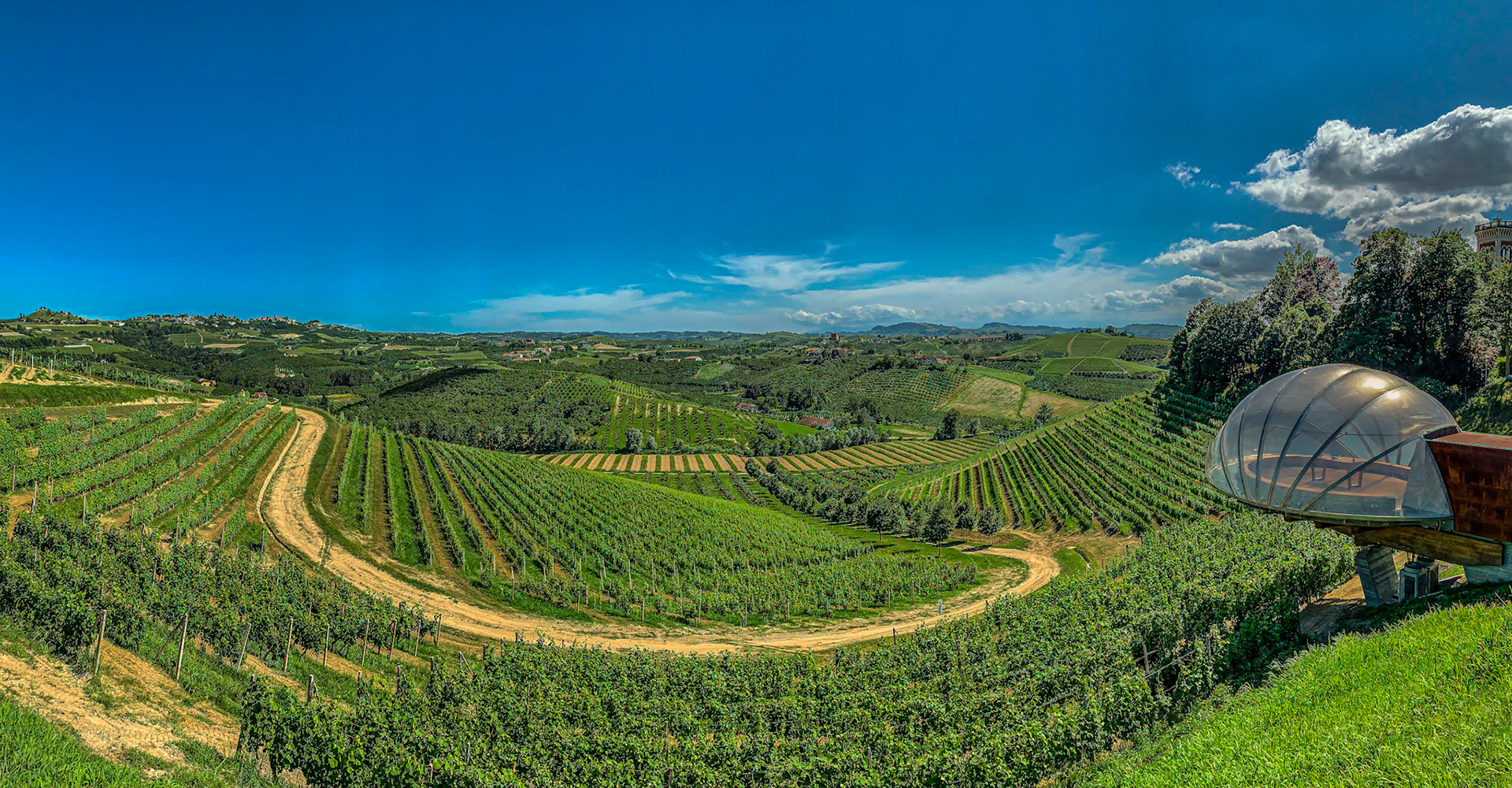 Barolo Gowing area in Piedmont as seen from Cerretti Winery