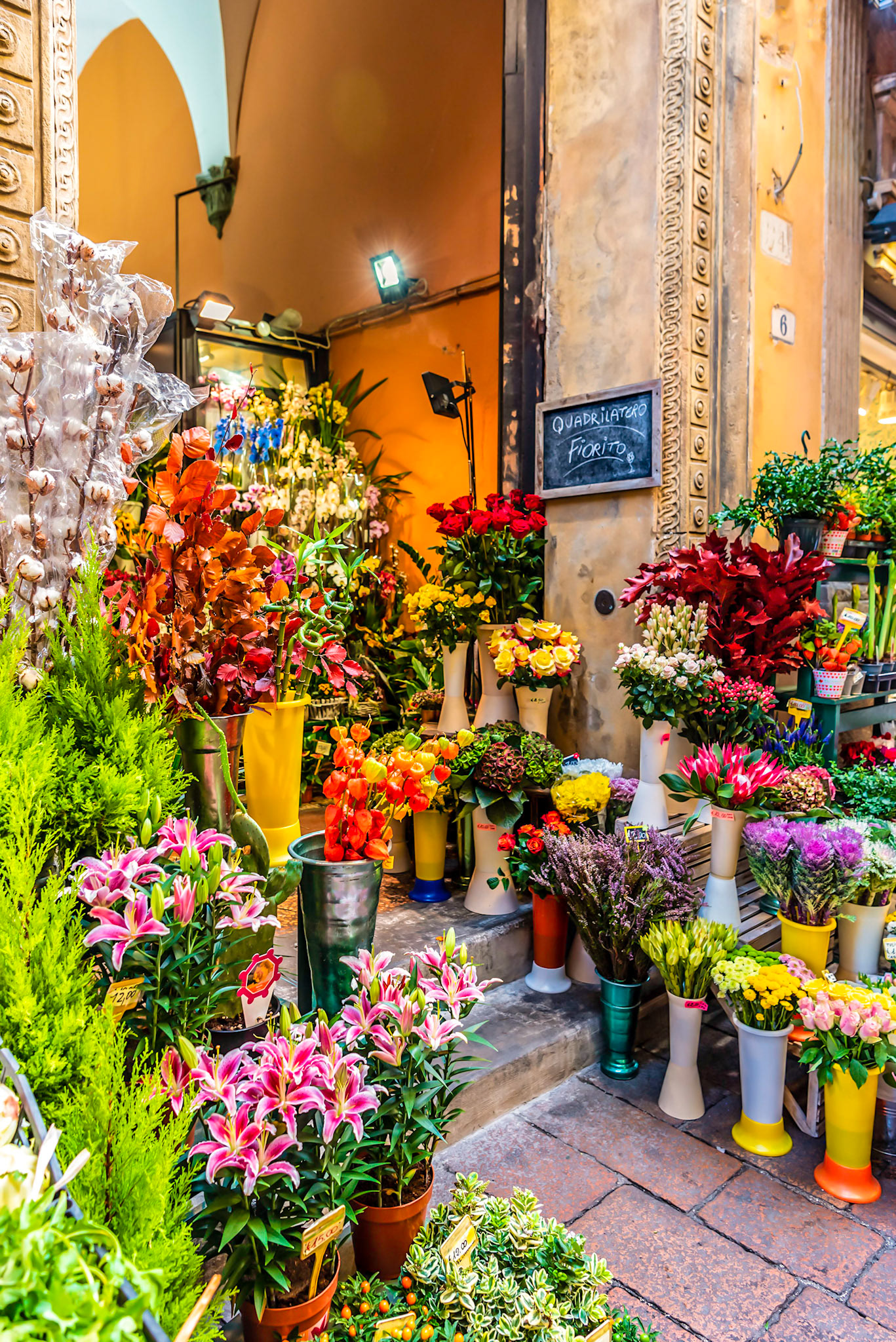 Local store in the market street area of Bologna