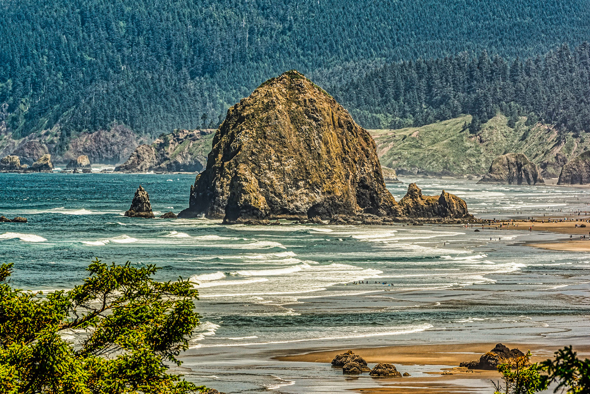 Haystack Rock as viewed from Hwy 101 South overlook