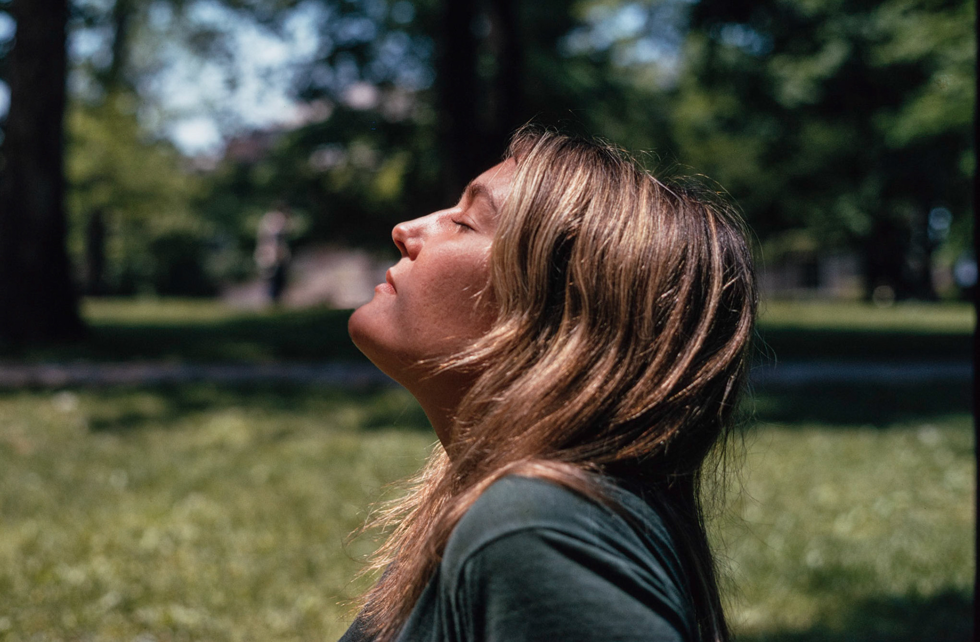 Warming sun on the university main green