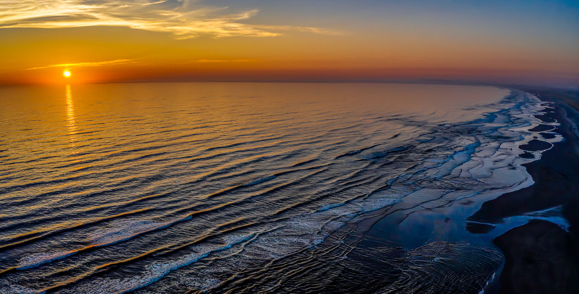 Sunset Drone photo from 355' above Del Rey State Park 