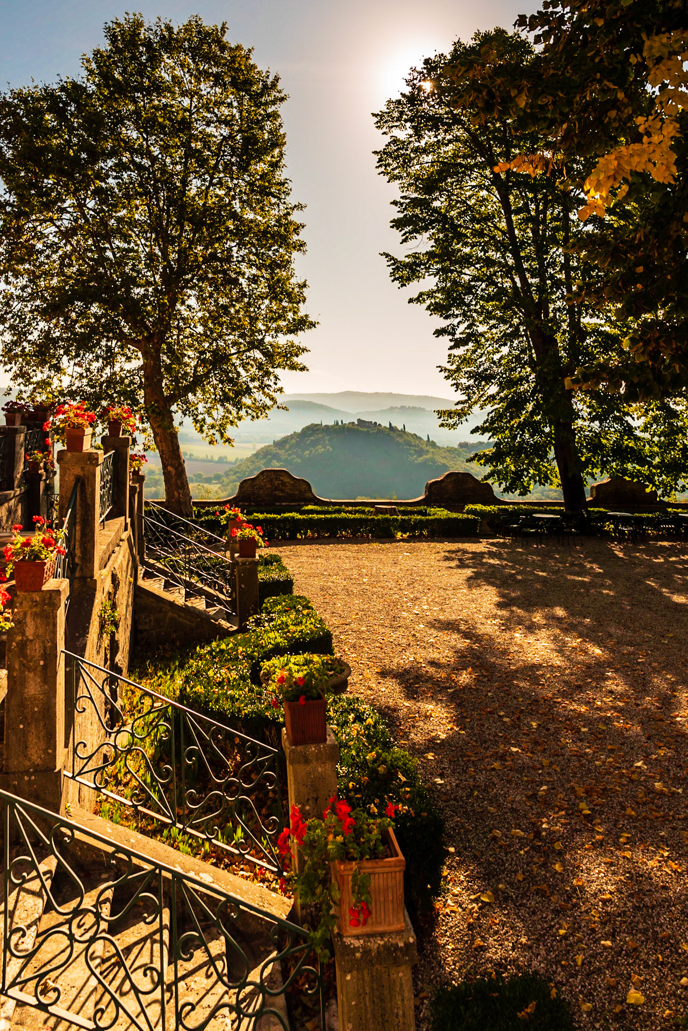 Courtyard of private residence in Tuscany.
