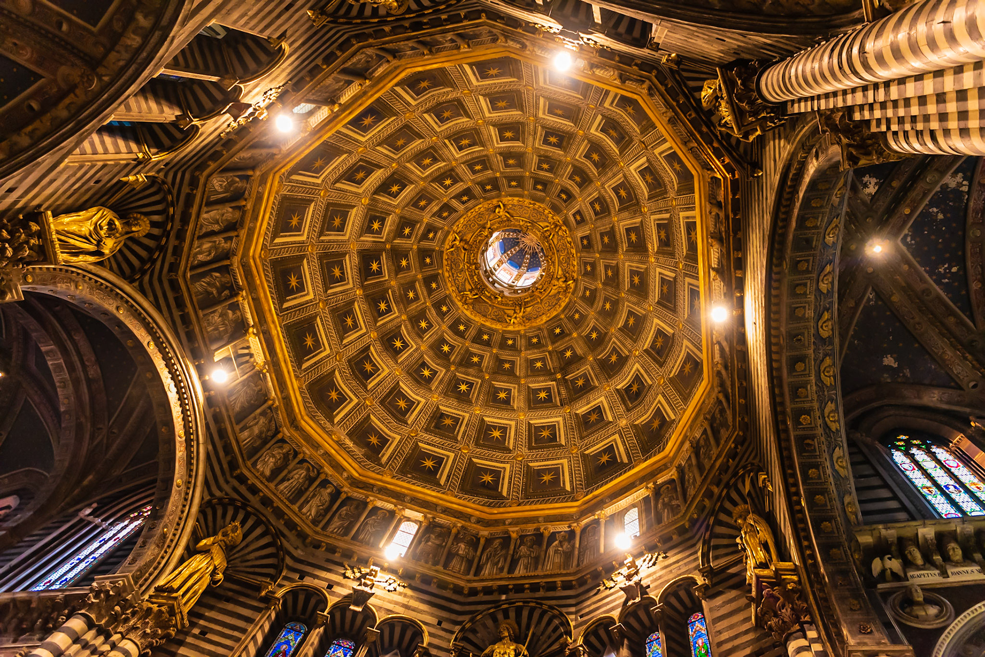 Interior of the Duomo Cathedral dome in Siena, Italy