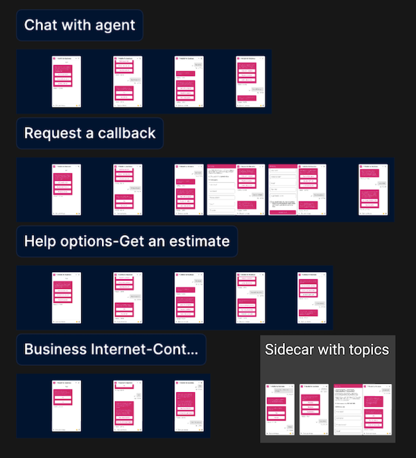 Chat mocks with sidecar concept for lead form