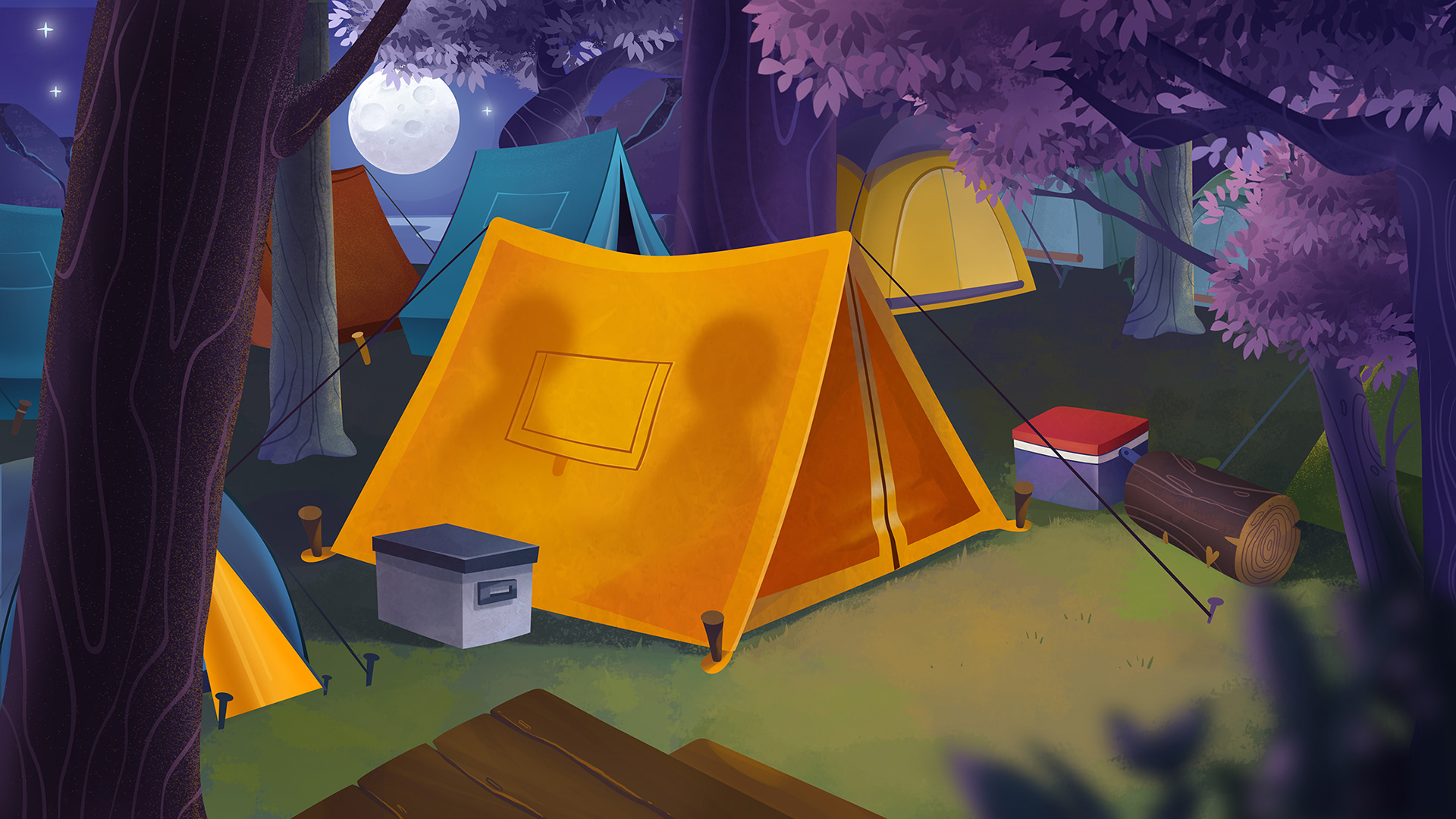 Cenário para animação 2D acampamento - Topway