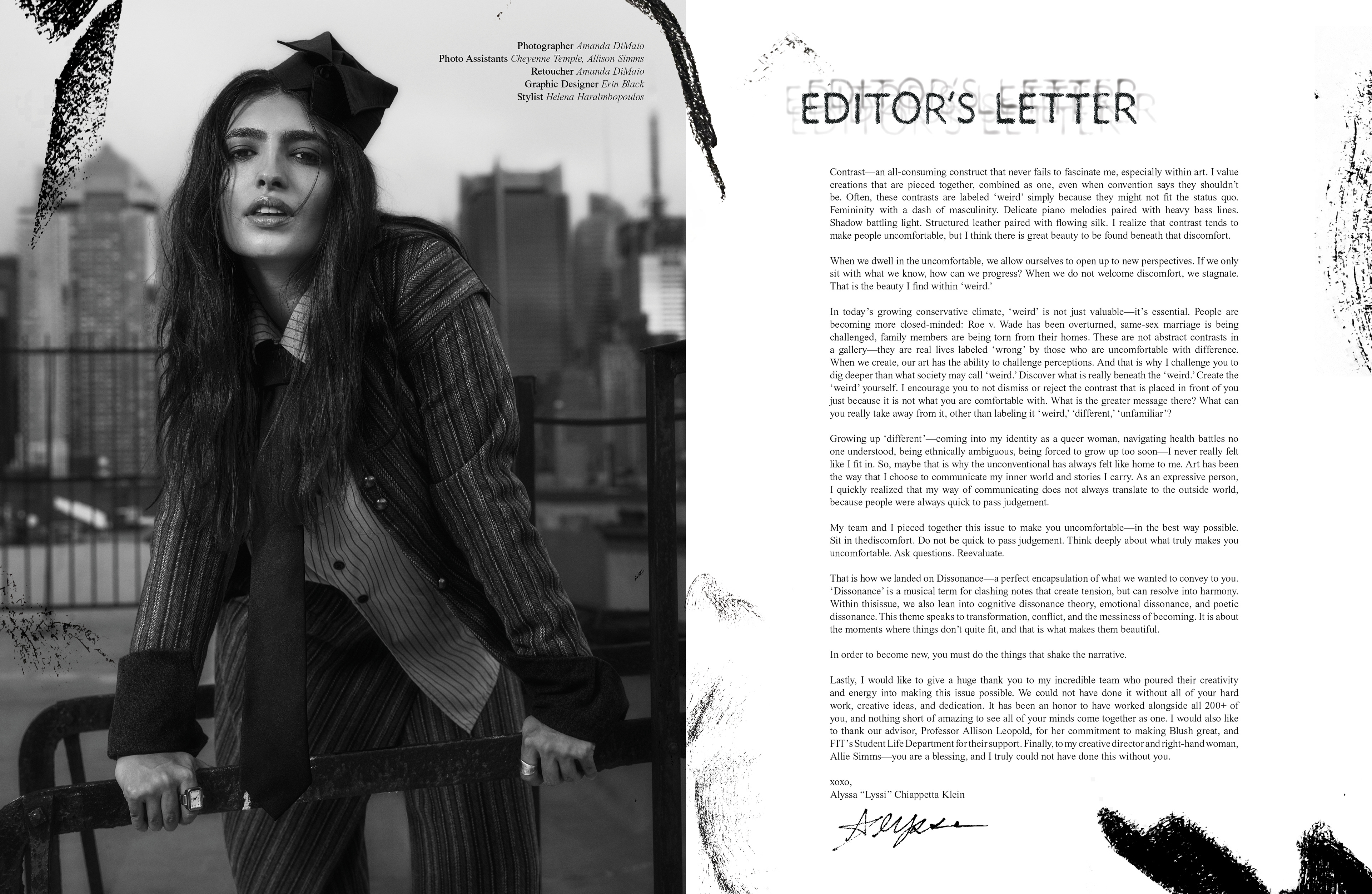 BLUSH MAGAZINE, FALL 2025 - EDITOR'S LETTER