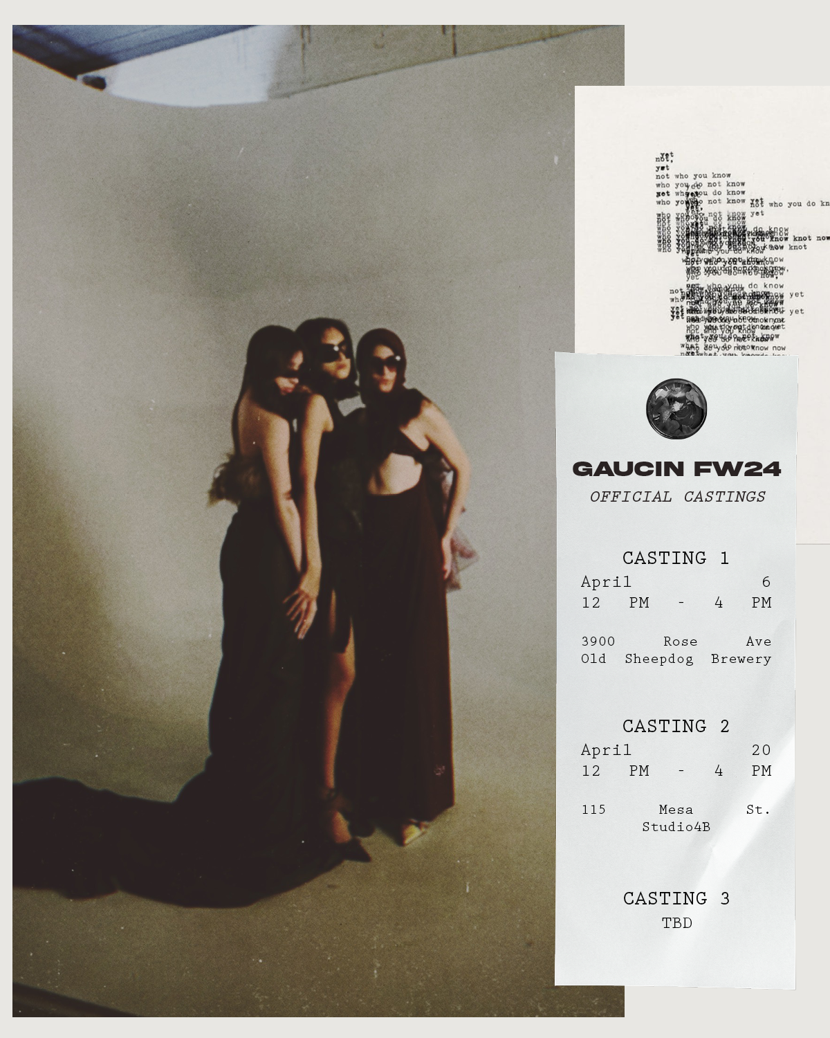 GAUCIN COUTURE FW 24 CASTING FLYER