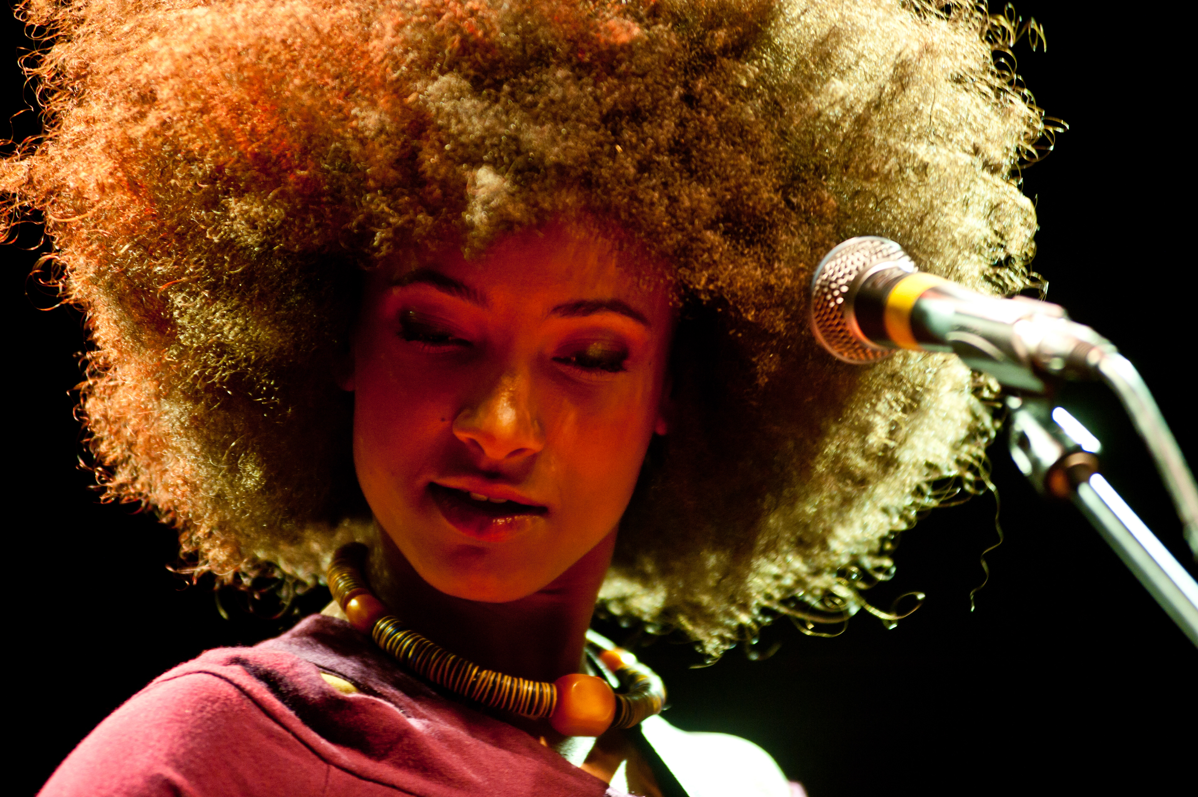 London, UK - 28th May 2012: Esperanza Spalding performs live at the Koko Club. Esperanza is a grammy-award winner bassist, vocalist and composer from Portland, Oregon and begun her solo artist career in 2008. 