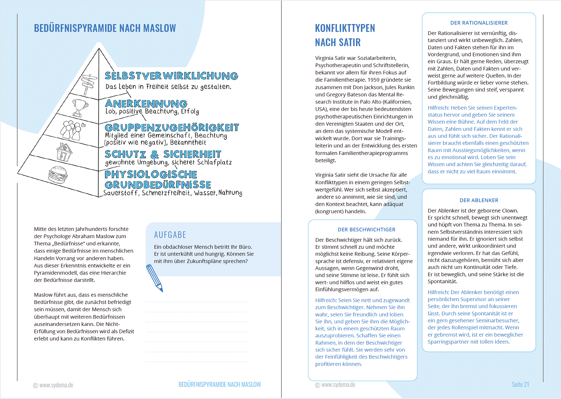 Gestaltung eines Workbooks für das Institut SYDEMA (in Zusammenarbeit mit Rosalie Heinen)