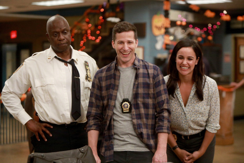 Andre Braugher, Melissa Fumero, and Andy Samberg in Brooklyn Nine-Nine (2013)