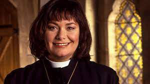 Geraldine Grainger in her vicarage from the TV show The Vicar of DIbley