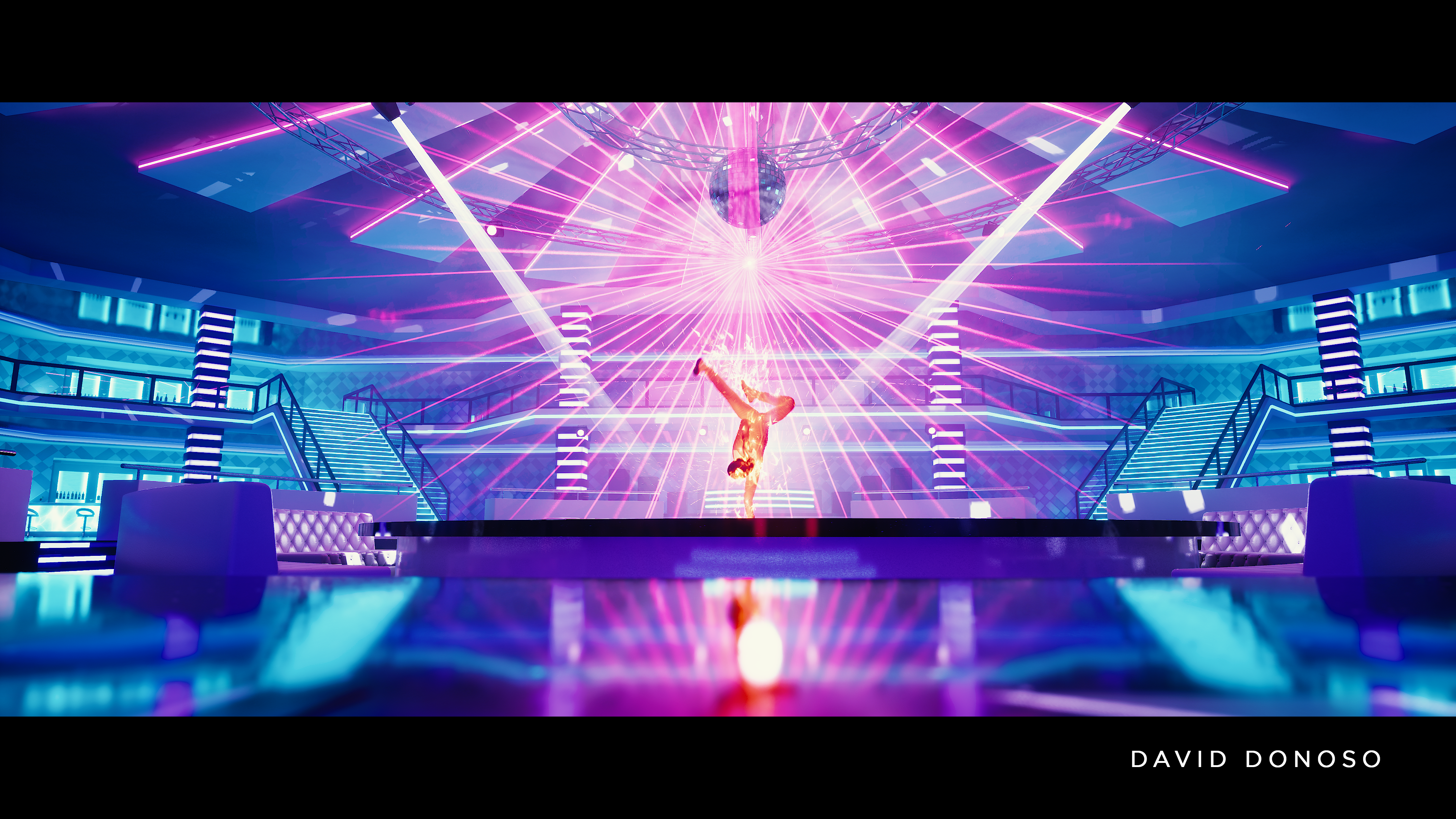 Added Niagara Particles tracking an animated mesh