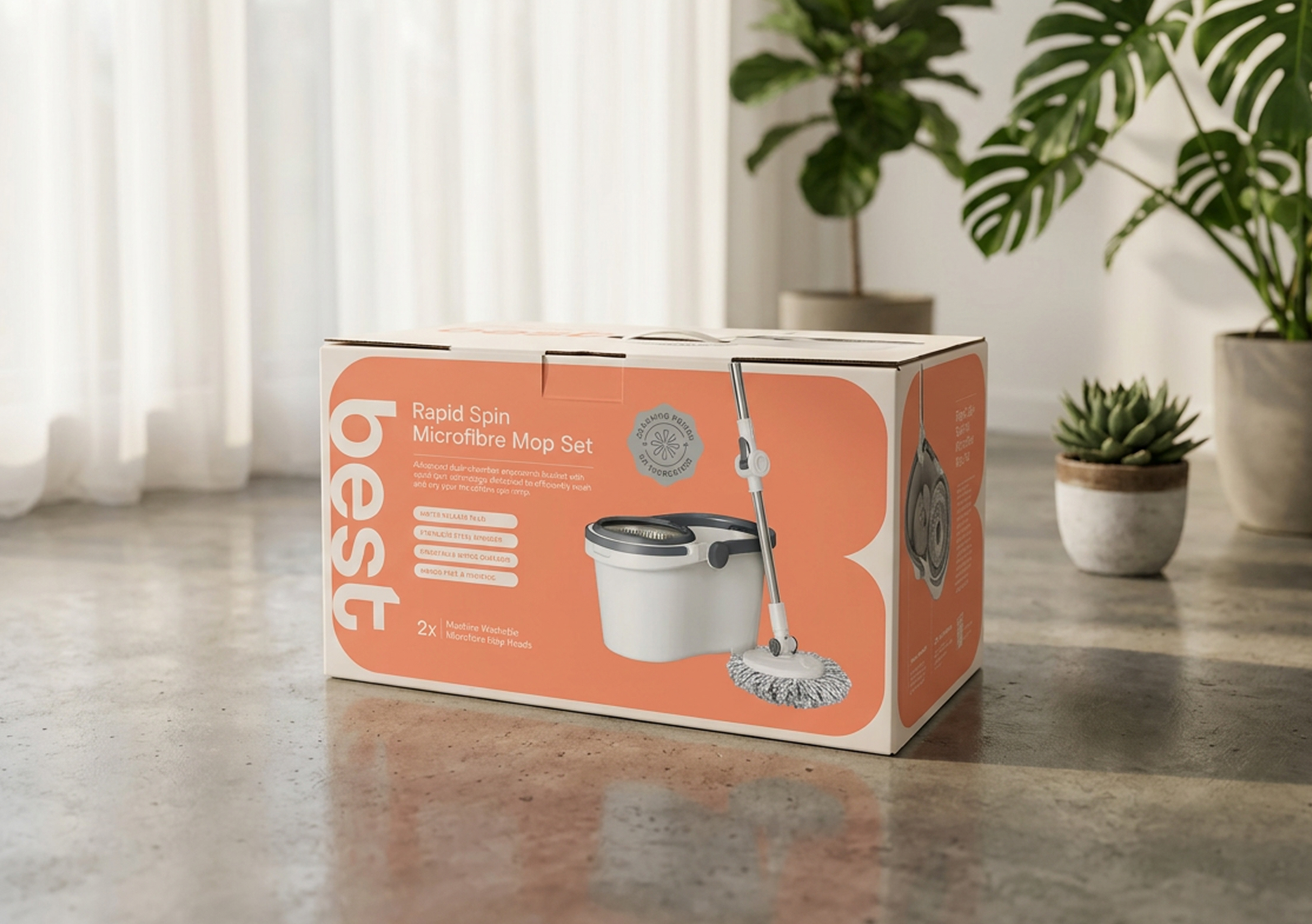 Best Rapid Spin Microfibres Mop Set Packaging