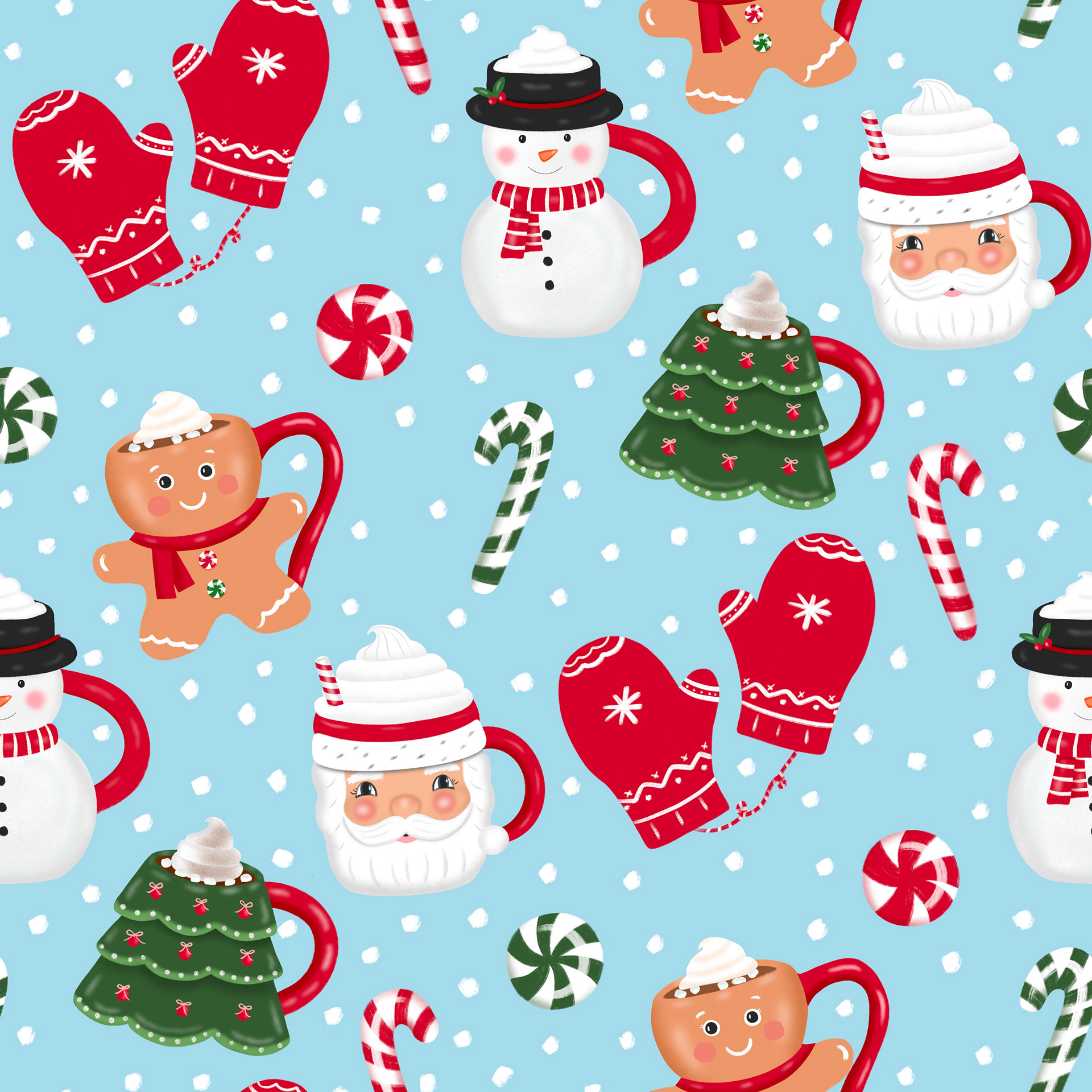 “Cups of Cheer” in Sky Blue