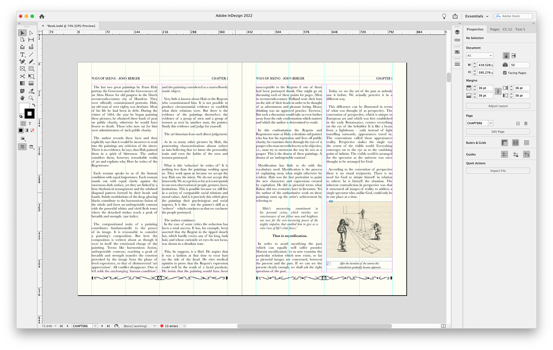 Working on InDesign