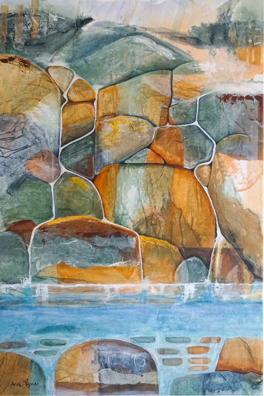Rain Washed Rocks 76 x 51 x cm