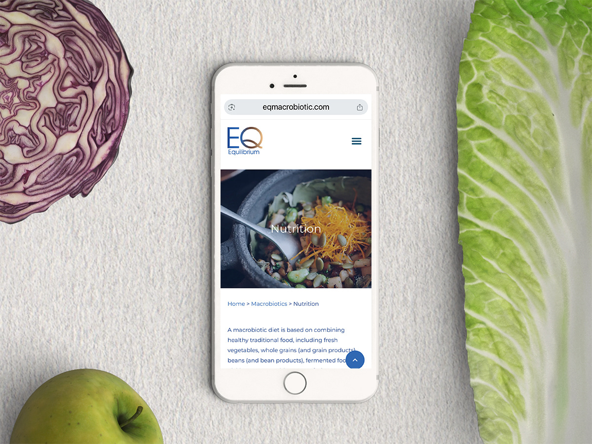 website design with Wordpress for EQ Macrobiotic