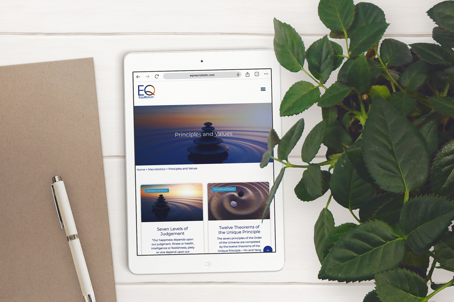 website design with Wordpress for EQ Macrobiotic