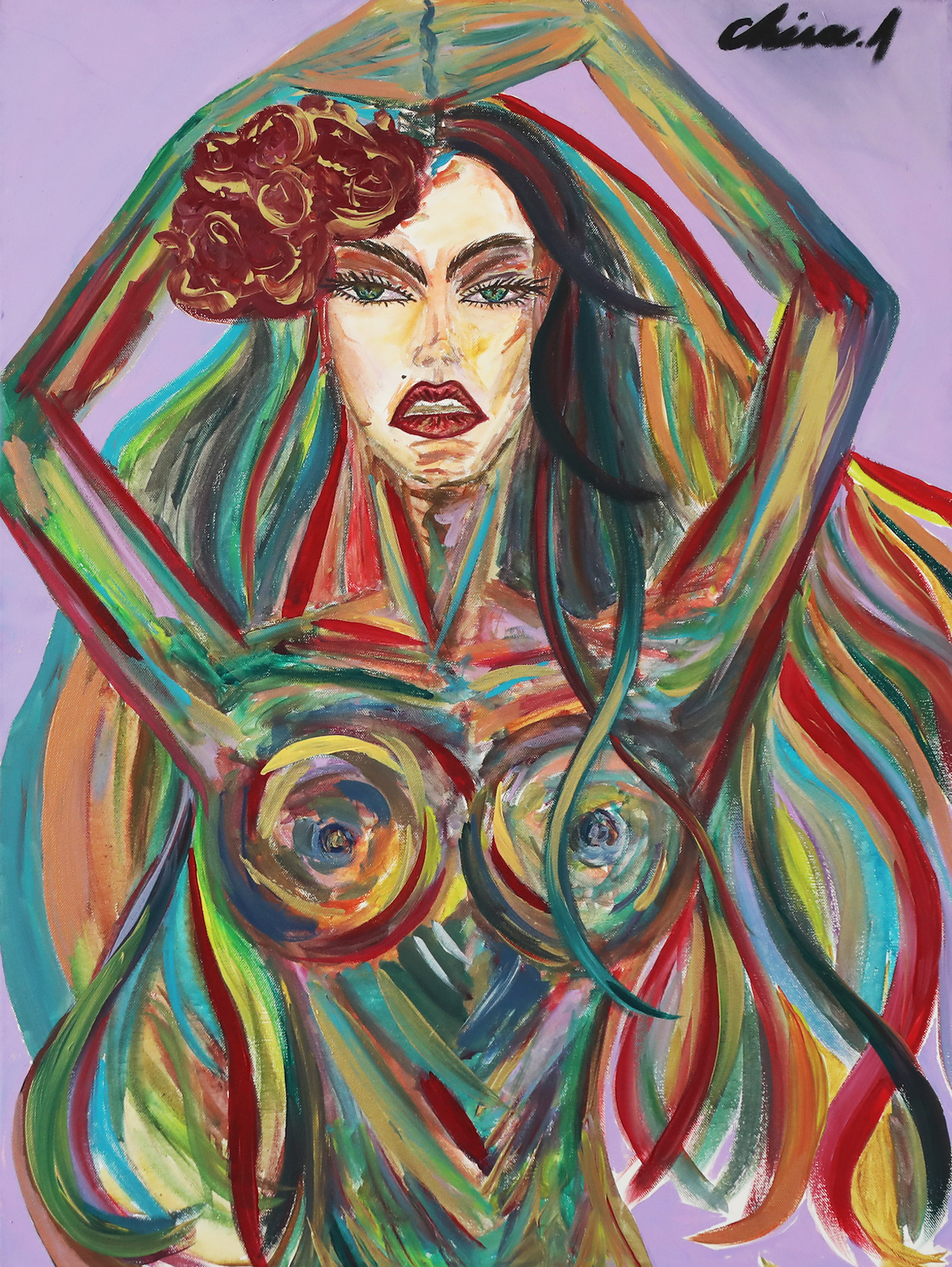 "Dancing flame" 65x90cm, Italy 2016