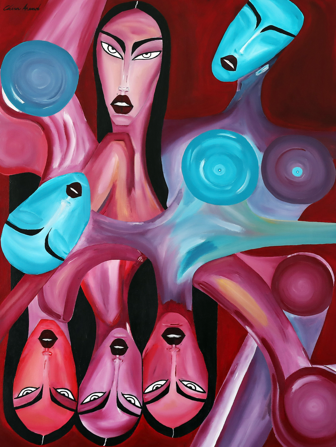 "The six dreamers" 65x90cm, Italy 2019