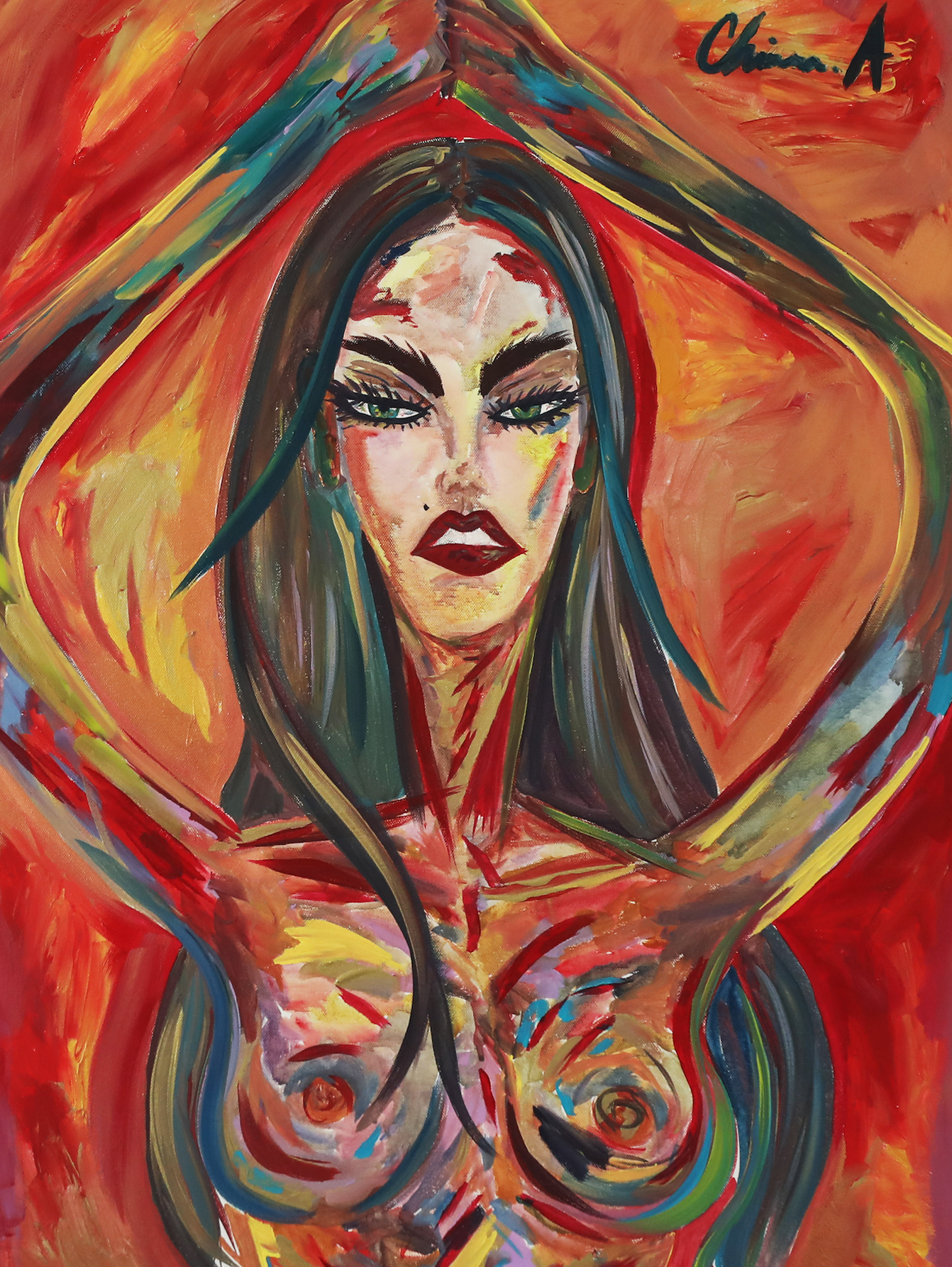 "Fire in my soul" 65x90cm, Italy 2016