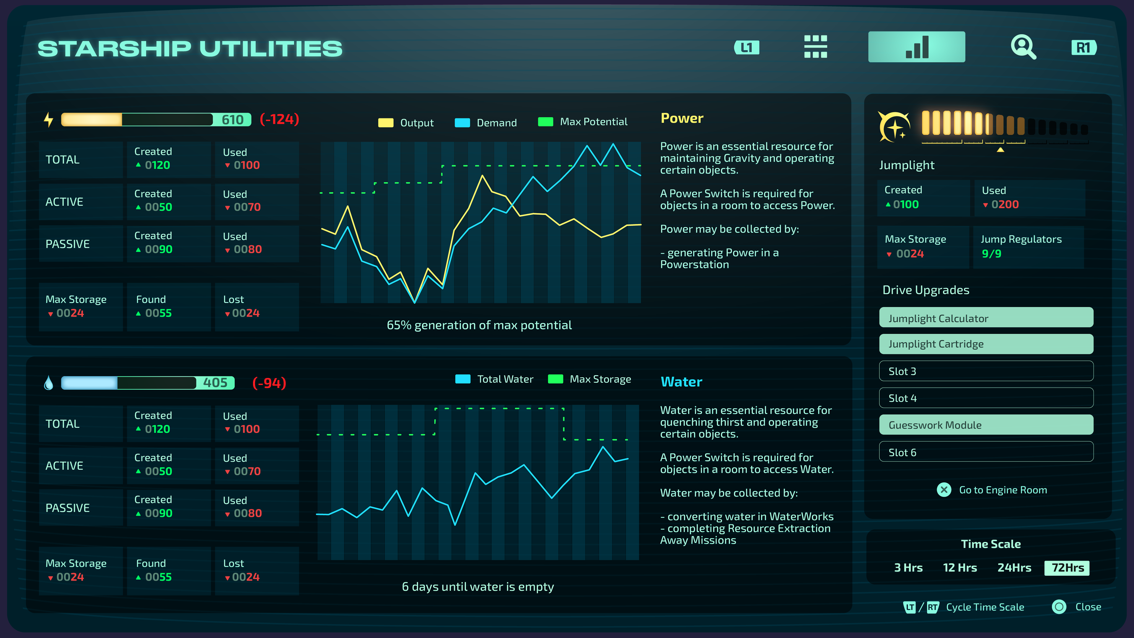 Ship Utility Screen (Gamepad)