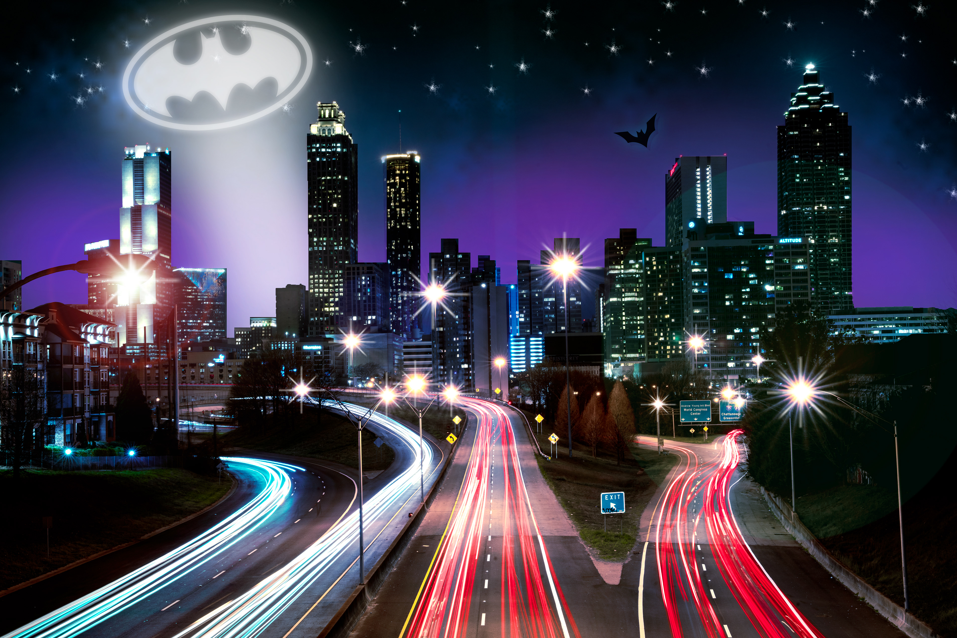 Batlanta, Photograph Manipulation, Created with Photoshop, 26" x 17"