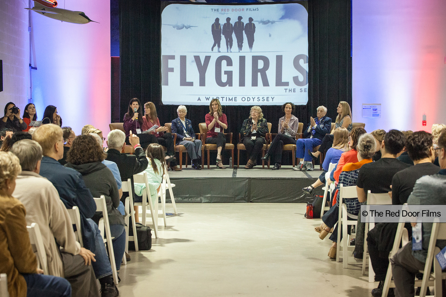 Flygirls Promotional Fundraiser, from left to right: Karen Brash, Jacquelyne Nichols,  Shirley Kruze, Maura George, Alyce Rohrer, Tamara Barlette, Beverly Beesemyer, Lisa Dolan