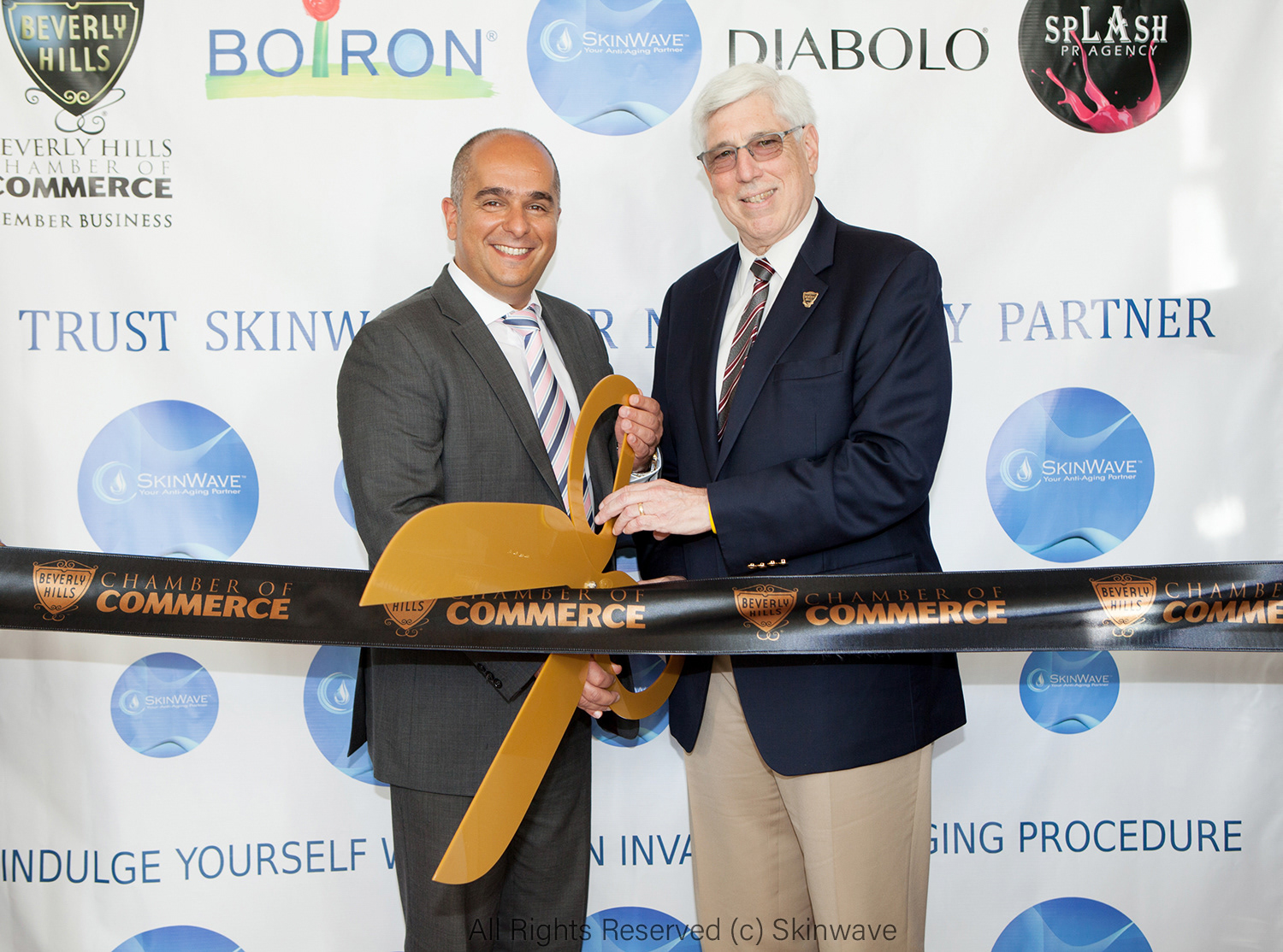 George Zaoui and Mayor Of Beverly Hills Julian A. Gold M.D. at Ribbon Cutting for Skinwave