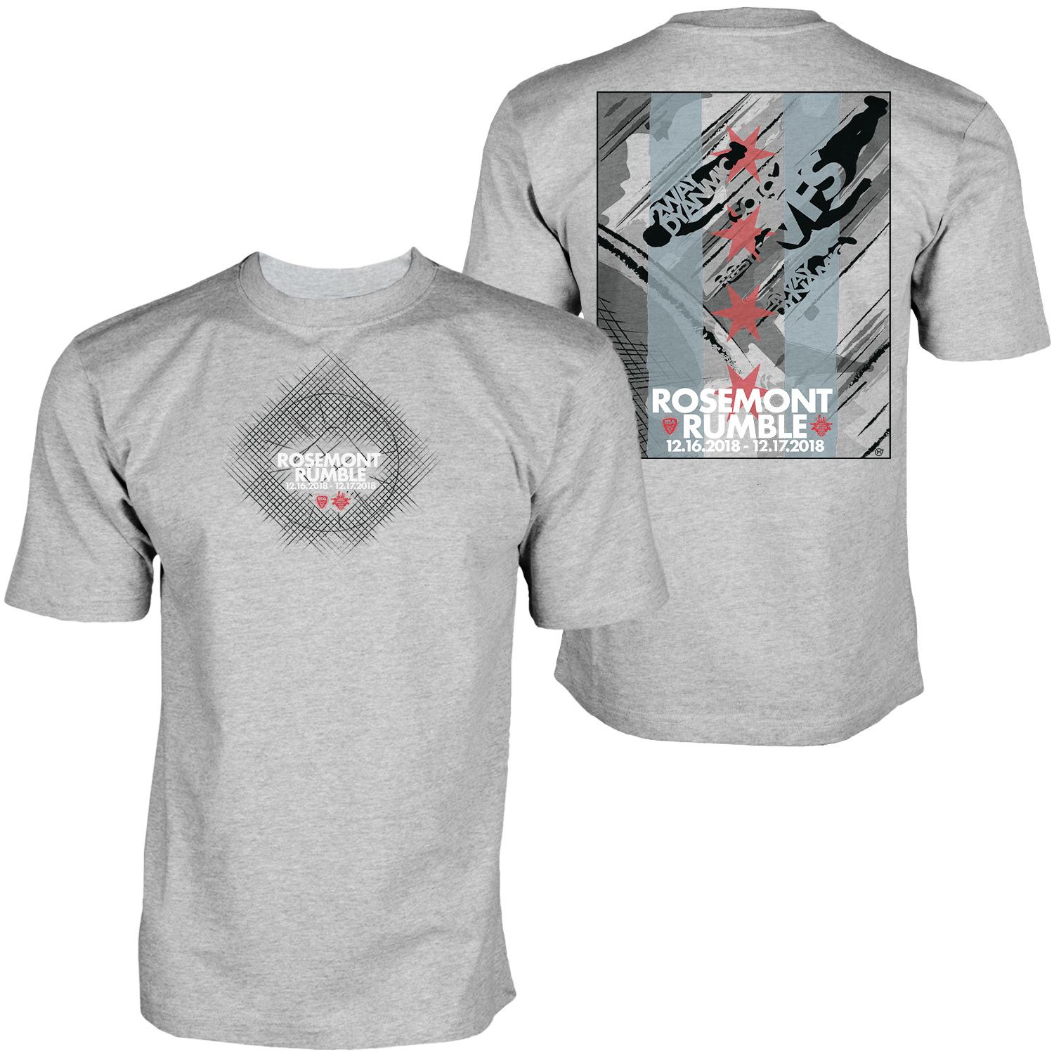 mock up to help with placement of the graphics for the front and back of the shirt
