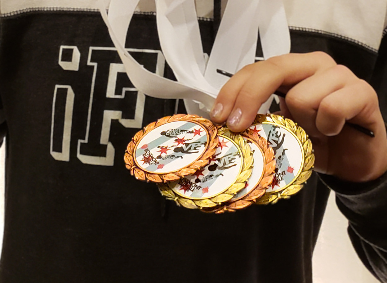 Medals work by the competitor who won them, Sydney Kennett