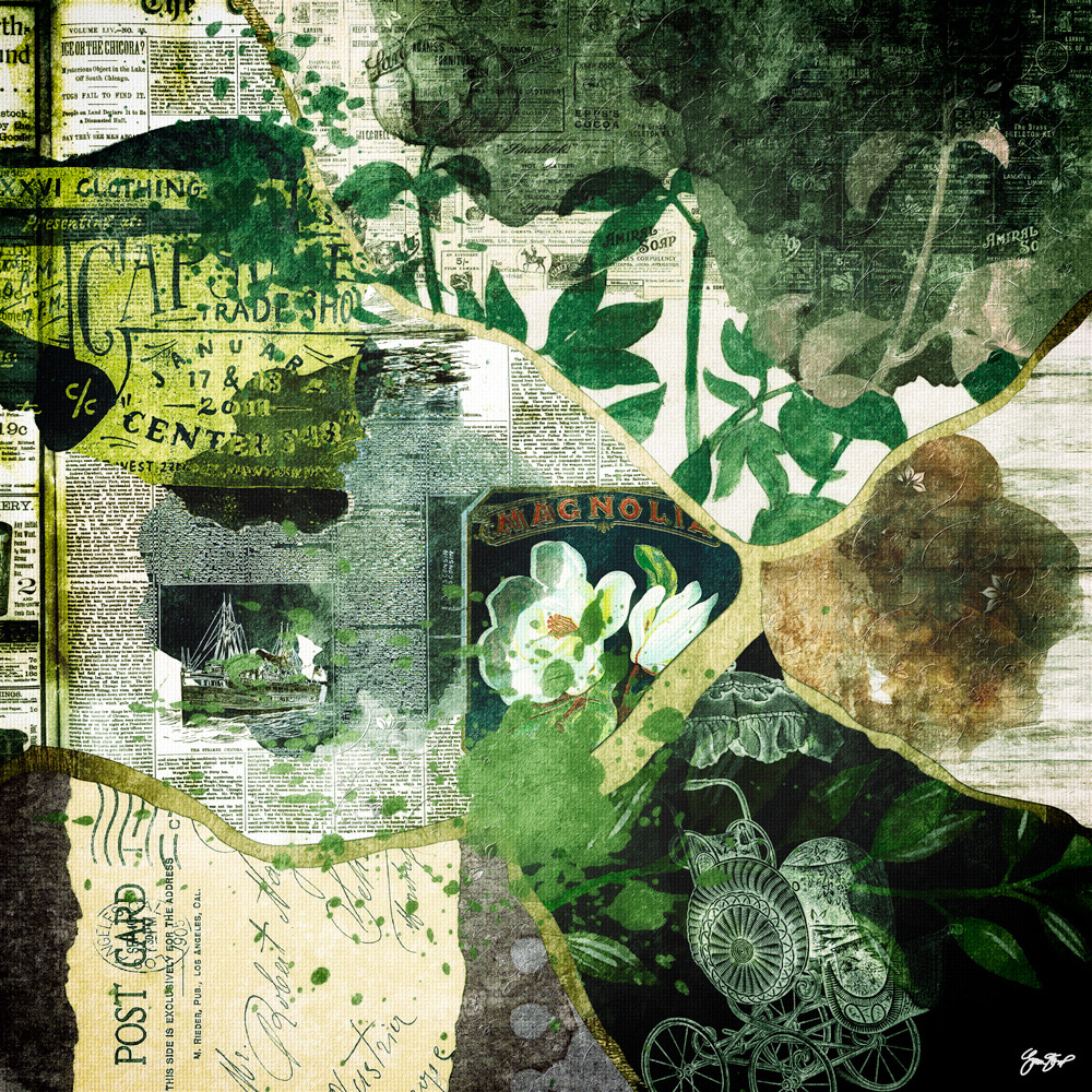 Mixed media collage by Gina Startup